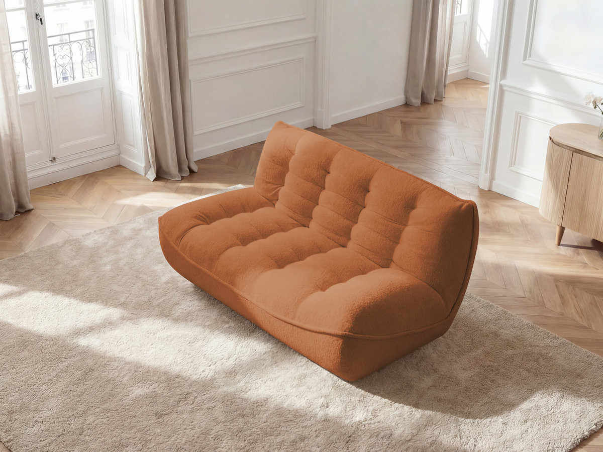 Bobochic Serena Sofamodul 2-Sitzer Melange-Stoff Orange