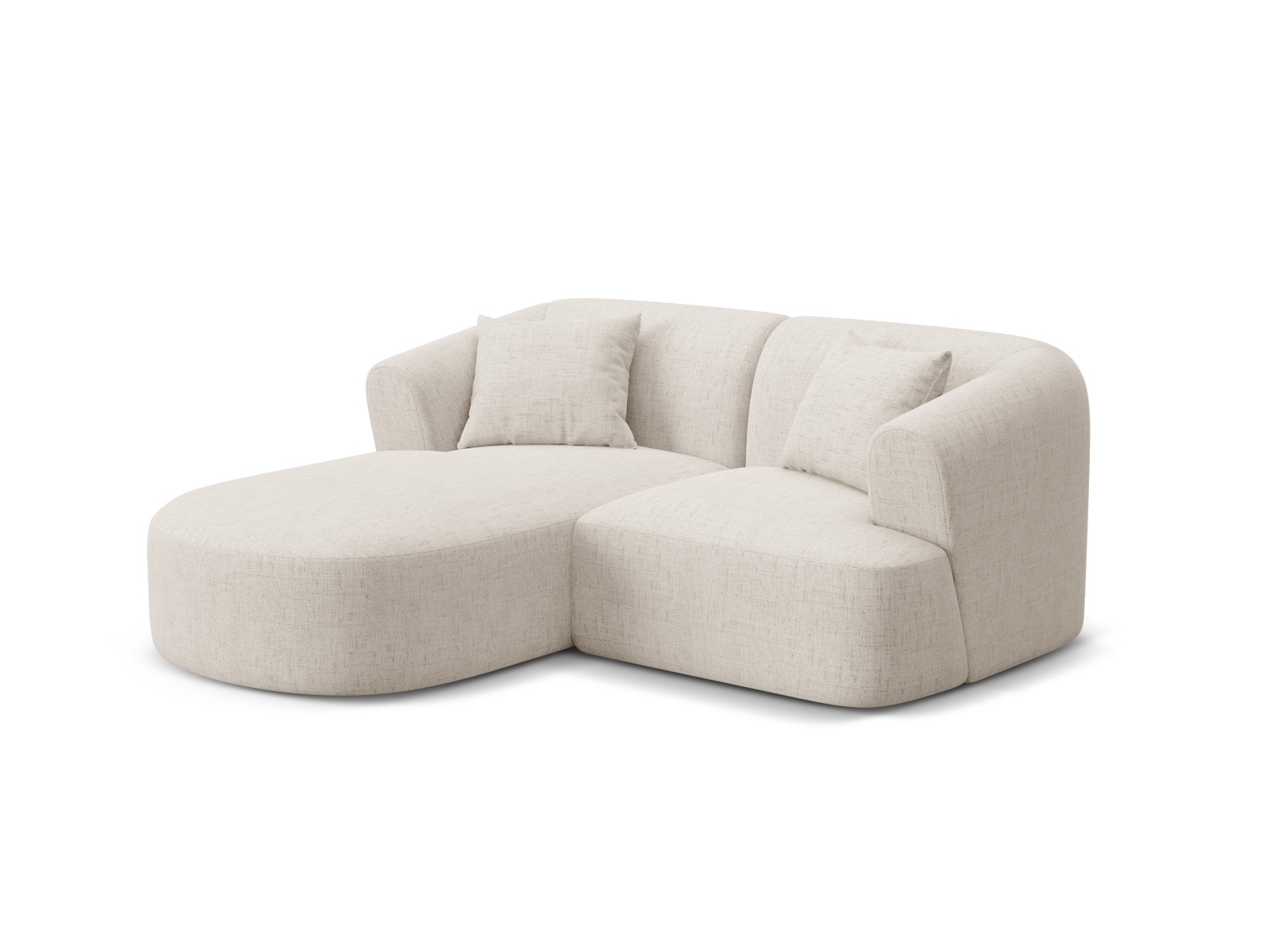 Cosmopolitan Design Ecksofa Campi 3-Sitzer Strukturierter Stoff Moly Helles Beige Links