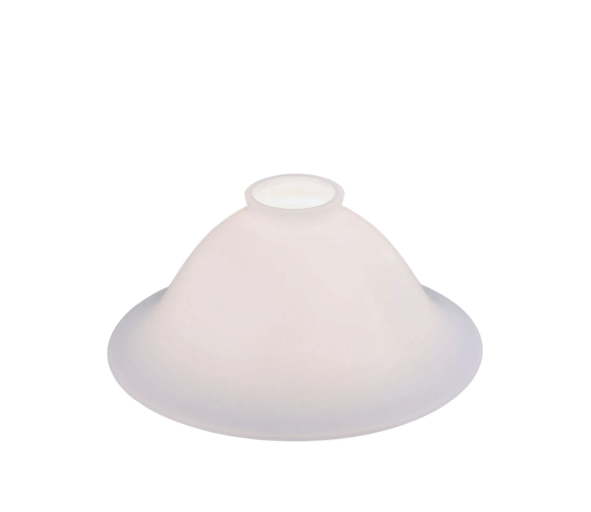 Berliner Messinglampen Glasschirm Nr. 22 Glockenform, Opalglas weiß satiniert