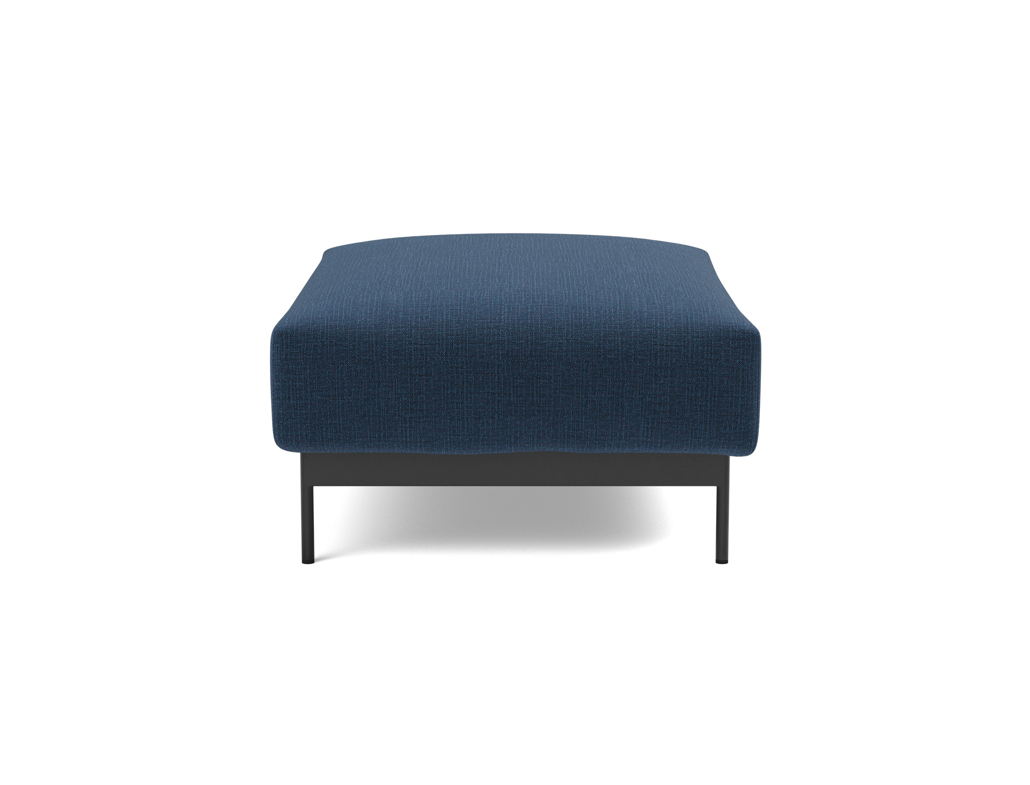 Hocker Malloy Chenille Esina 414-Indigo-Blue Beine Schwarzes Metall