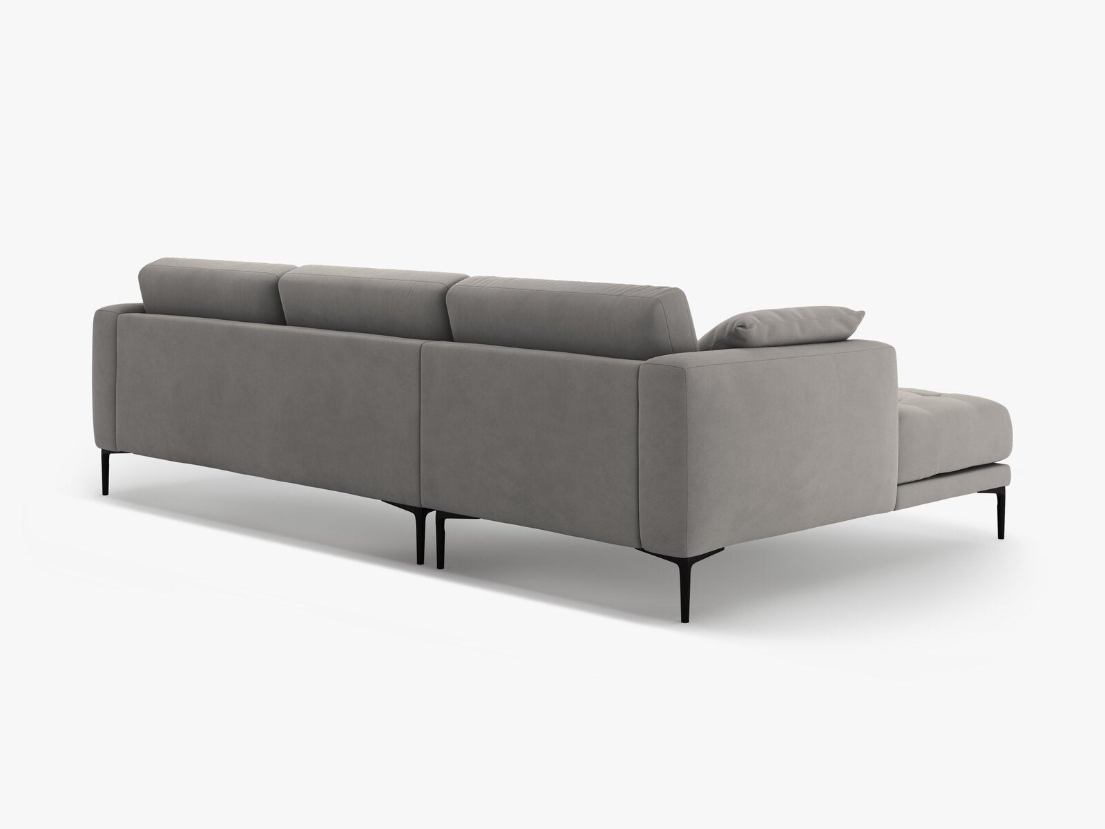 Micadoni Ecksofa Bemy 3-Sitzer Links Samt Grau
