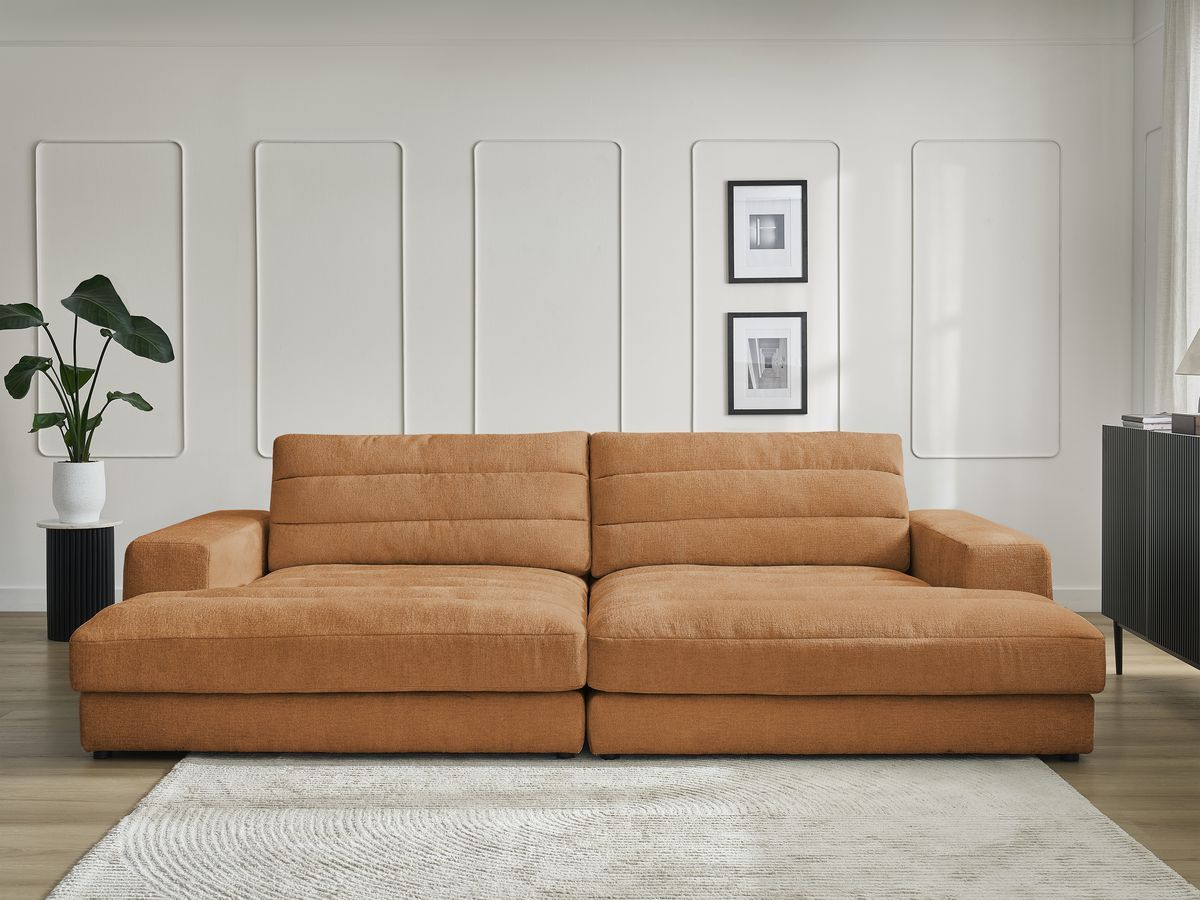 Bobochic Sierra Sofa 4-Sitzer Strukturstoff Orange