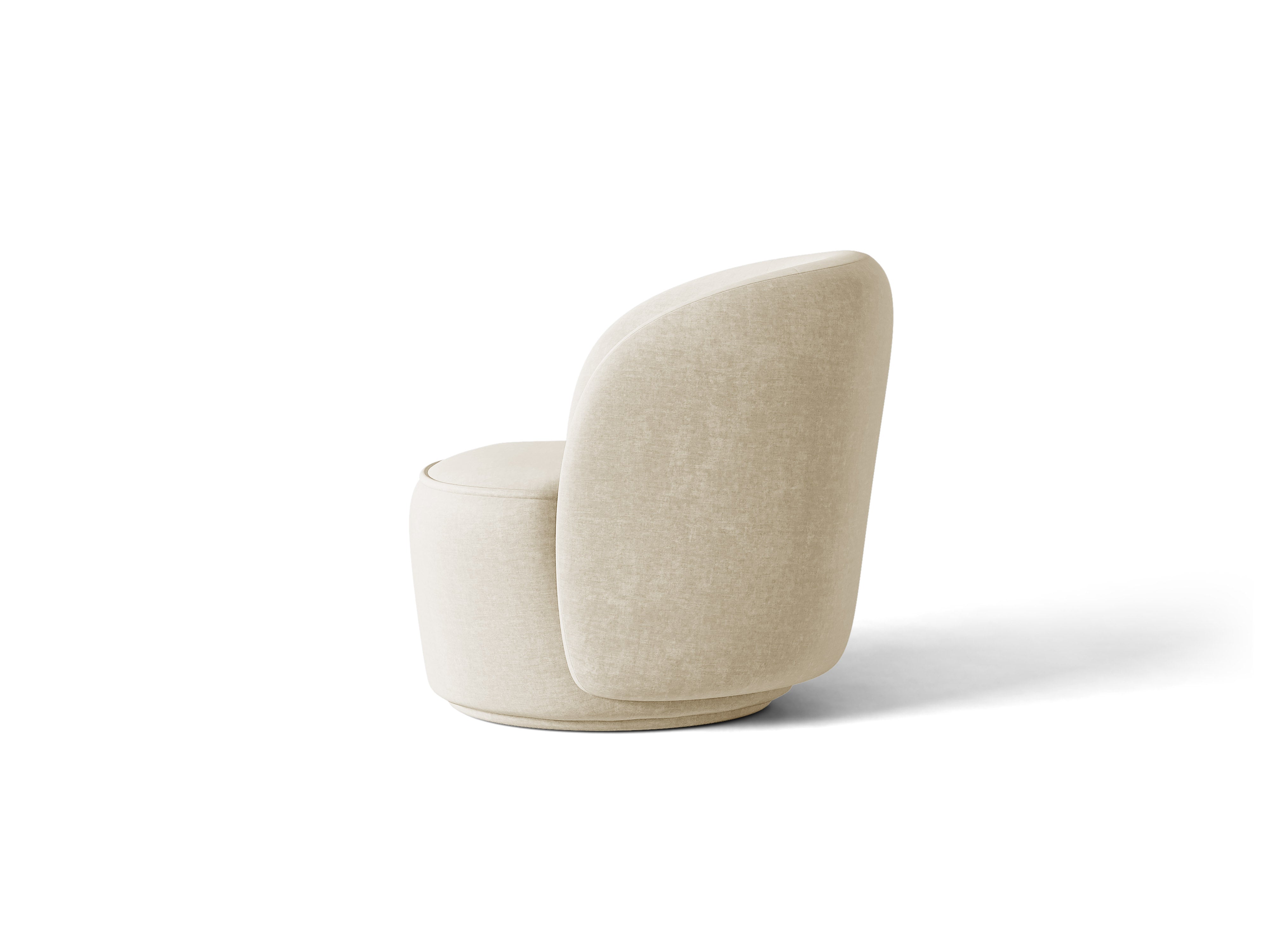 Micadoni Jonas Drehbarer Sessel Samt Vogue Helles Beige