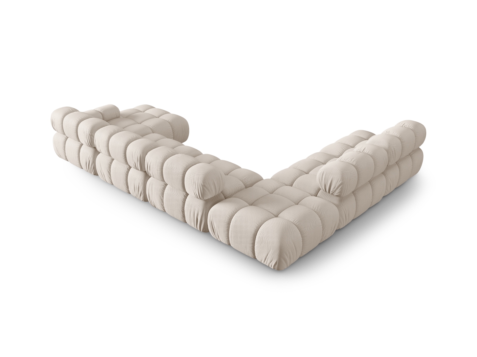 Micadoni Modulares Panorama Ecksofa Bellis 7-Sitzer Links 3D-Stoff Sonic Helles Beige