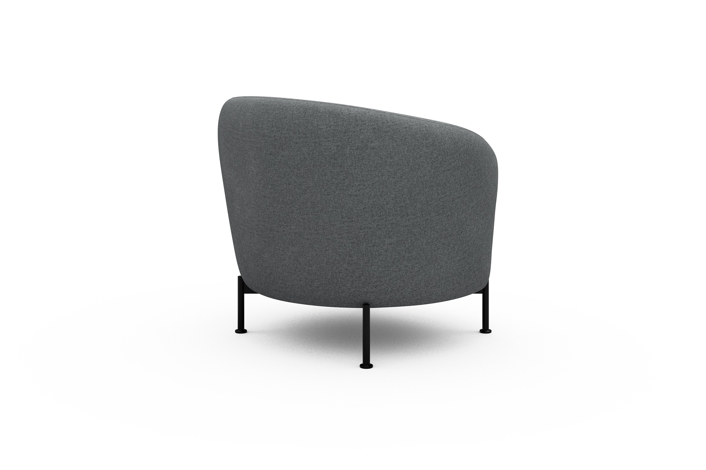 Sessel Ronda X-Metallgestell Schwarz Casone-Gravel-Grey