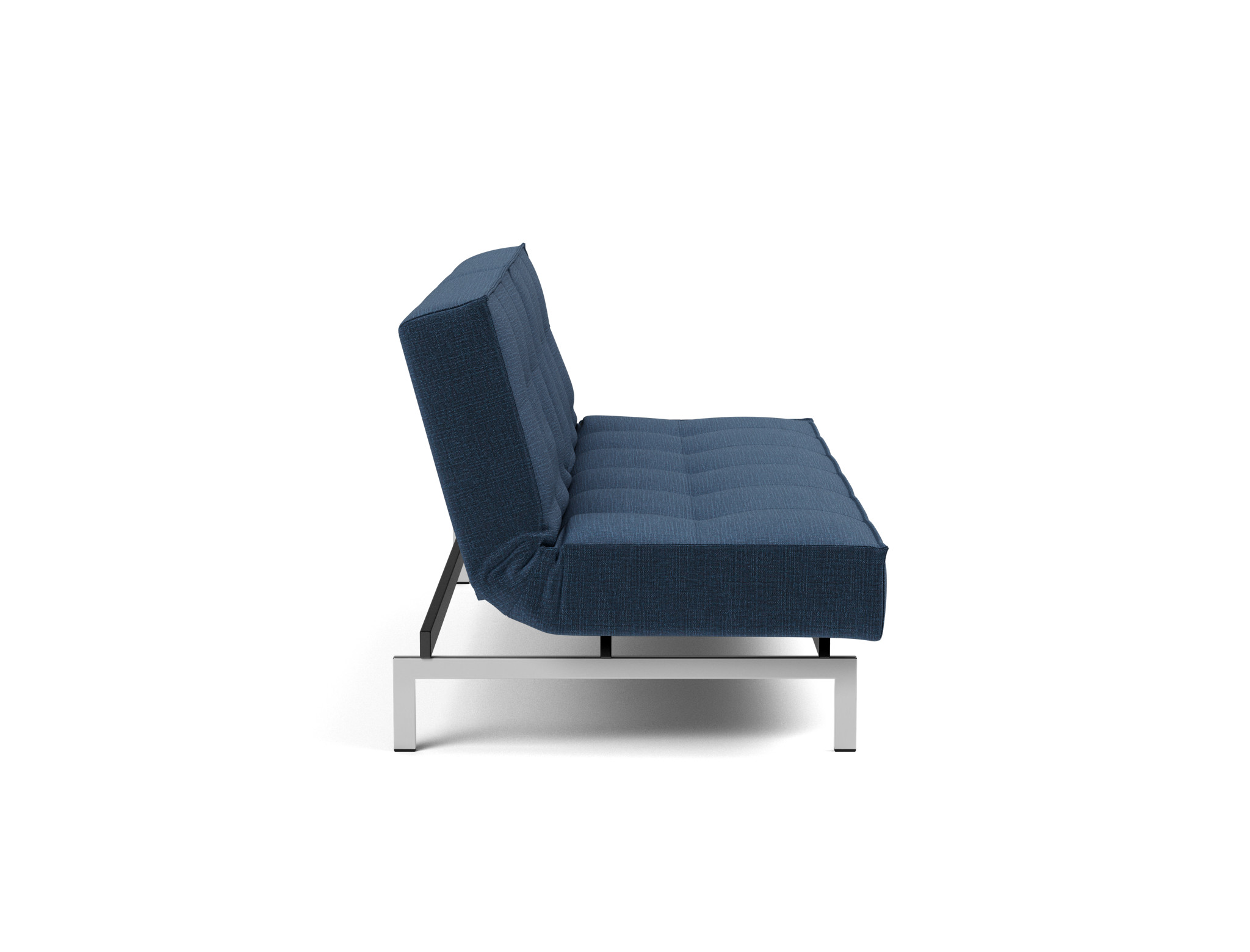 Schlafsofa Splitback Chenille Esina 414-Indigo-Blue Beine Chrom