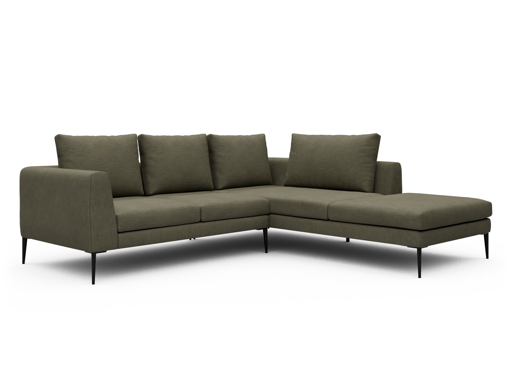 Skandi Home Ecksofa Paul Relax-Ecke rechts mit 2-Sitzer Vivus-Dusty-Olive moebelfaktor