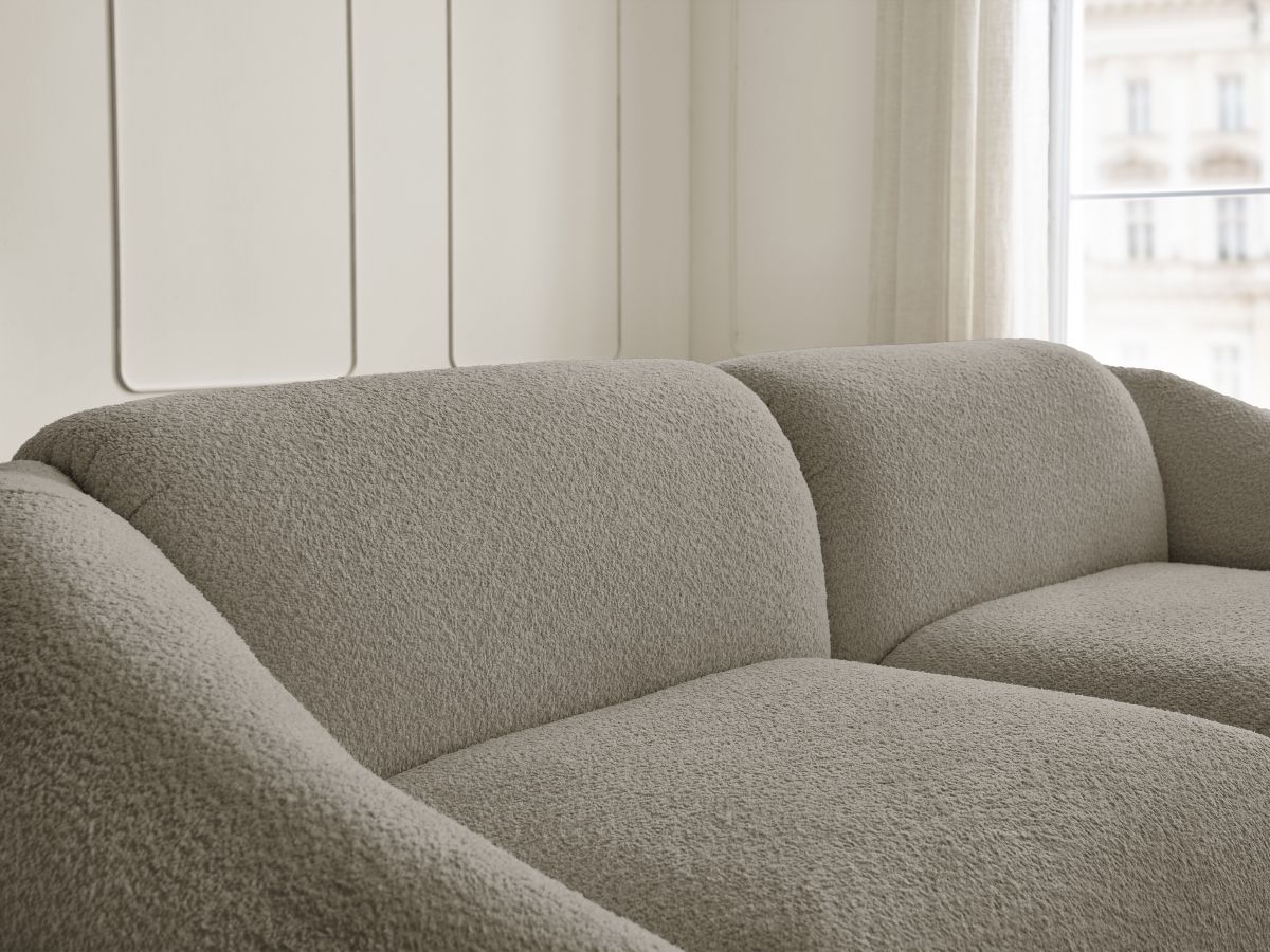 Bobochic Tina Sofa 3-Sitzer Bouclé-Stoff Taupe