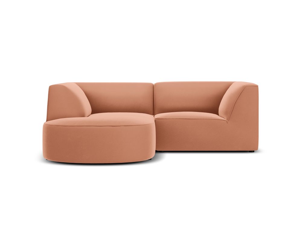Cosmopolitan Design Ecksofa Siena 3-Sitzer abgerundet Samt Salvador Rosa Links