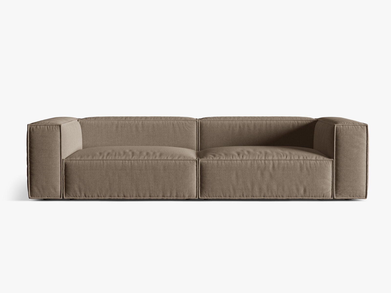 Micadoni Sofa Nuria 5-Sitzer Strukturierter Stoff Cappuccino