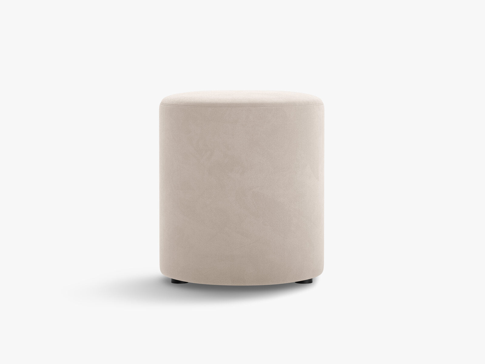 Micadoni Pouf Dia 40cm Samt Salvador Beige