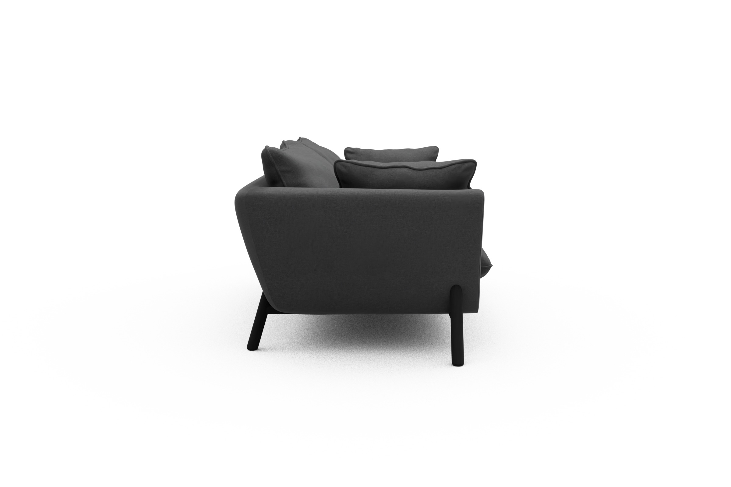 Sofa Emil PREMIUM 2-Sitzer Beinfarbe Eiche Schwarz Satya-Zinc