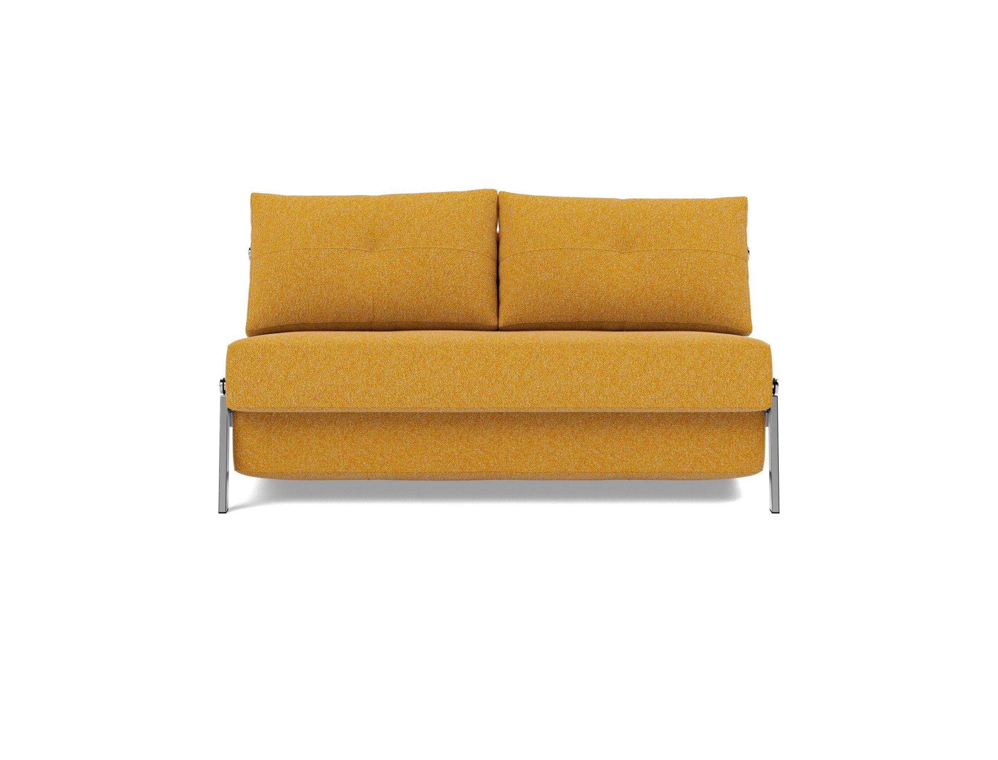 Schlafsofa Cubed 140 Boucle Skandi 536-Ochre Beine Chrom