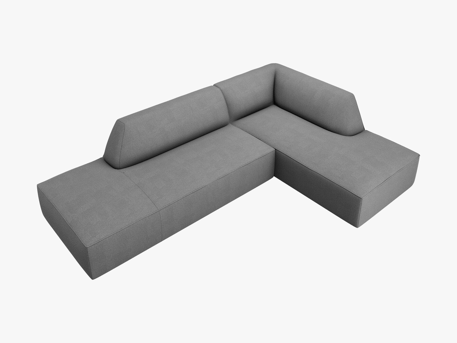 Micadoni Ecksofa Ruby 4-Sitzer Rechts Strukturierter Stoff Ottawa Grau