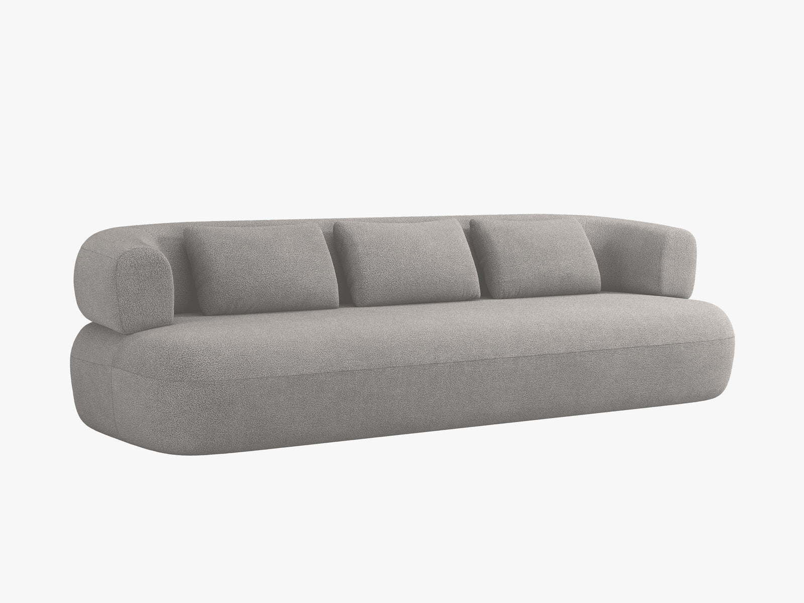Micadoni Sofa Jenny 3-Sitzer Boucle Now or Never Hellgrau