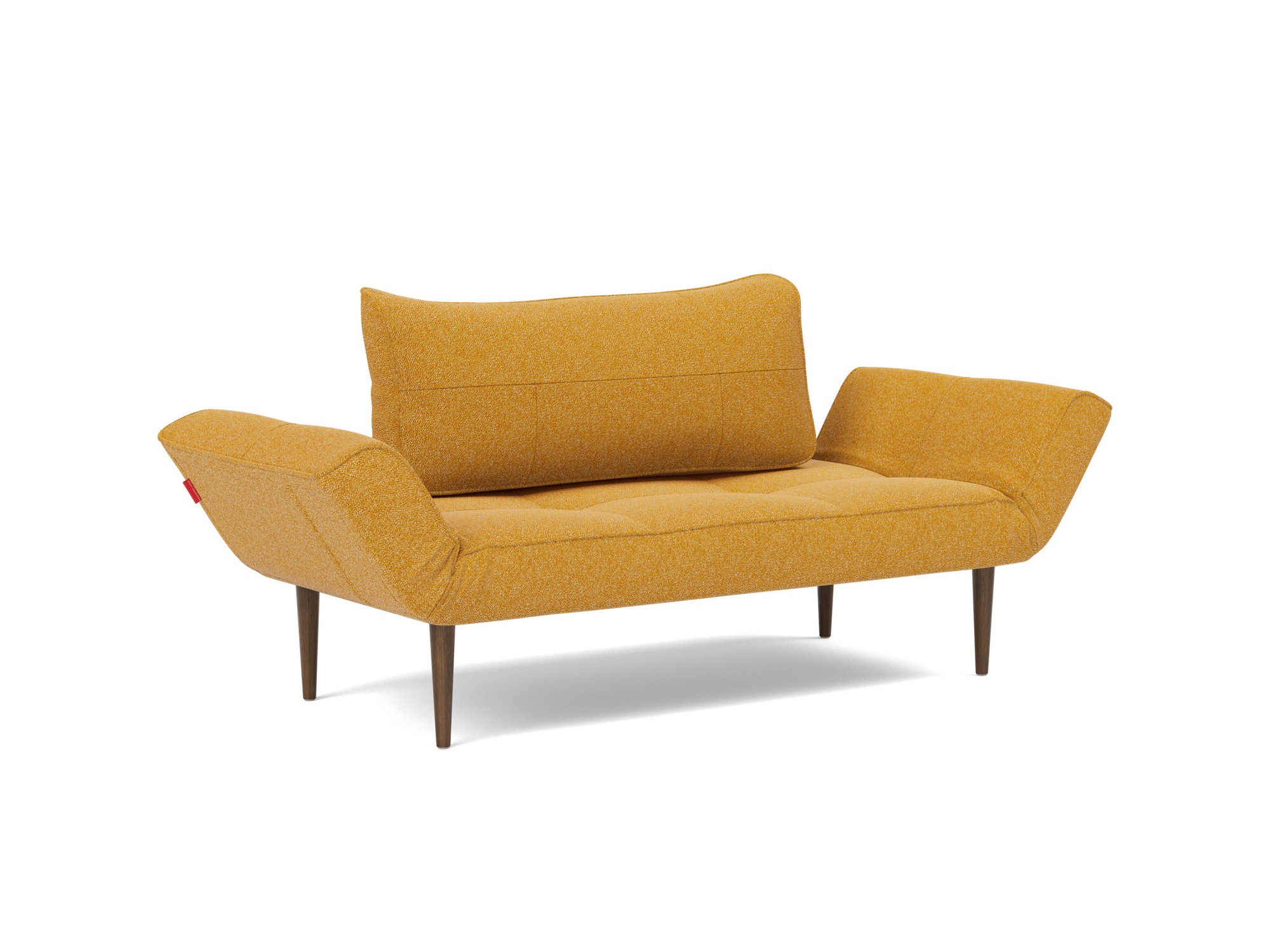 Tagesbett Zeal Boucle Skandi 536-Ochre Beine Styletto Eiche dunkel