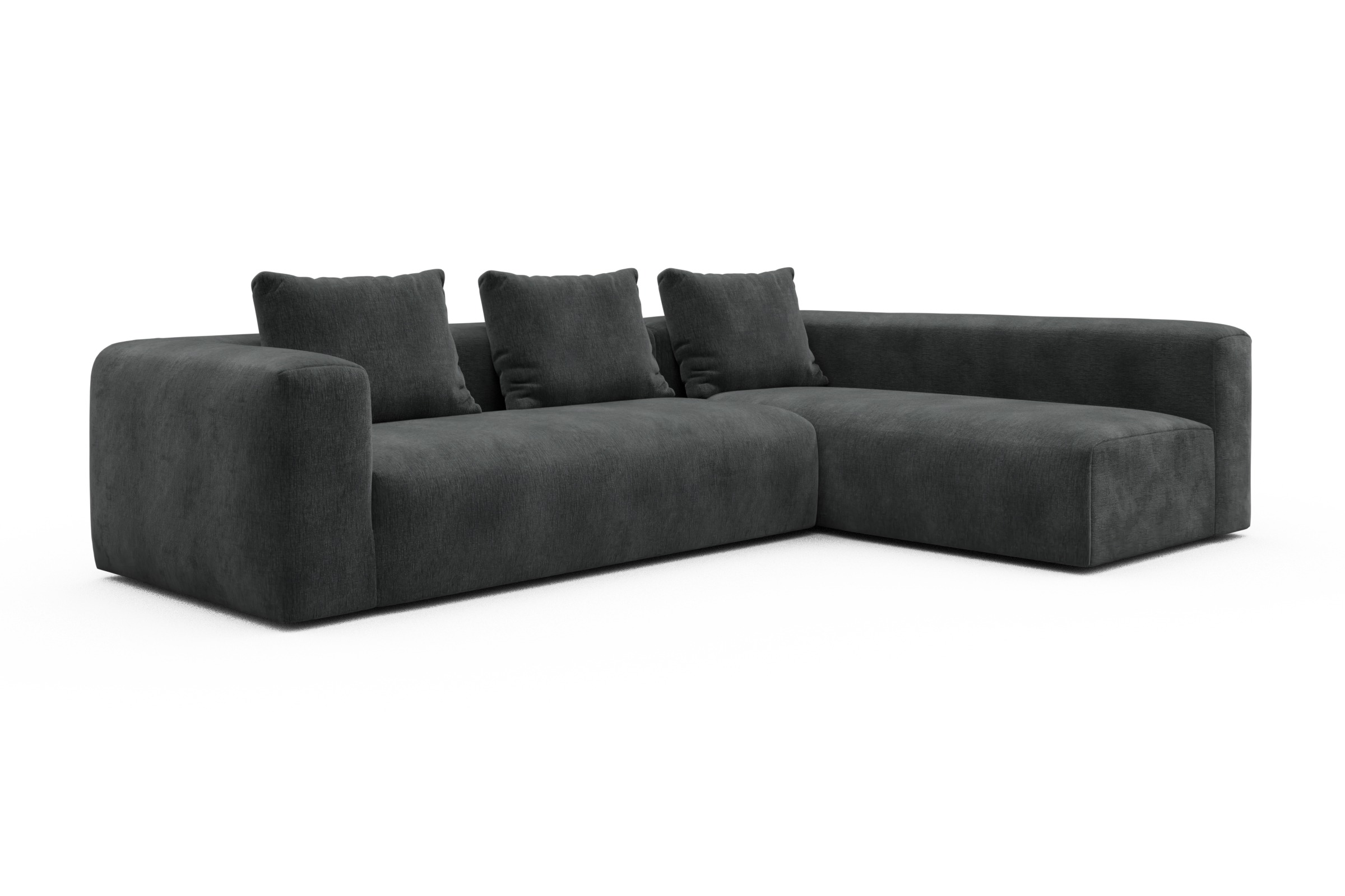 Ecksofa Fred 2x 2,5-Sitzer rechts offen Smooth-Deep-Warm-Grey