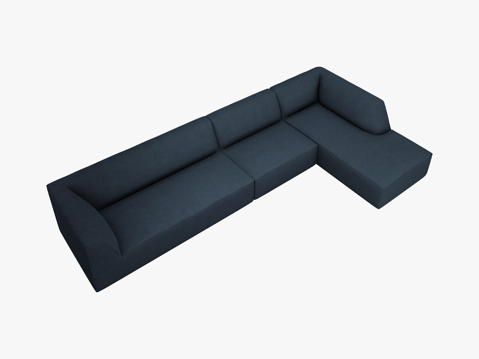Micadoni Ecksofa Ruby 5-Sitzer Rechts Strukturierter Stoff Ottawa Marineblau