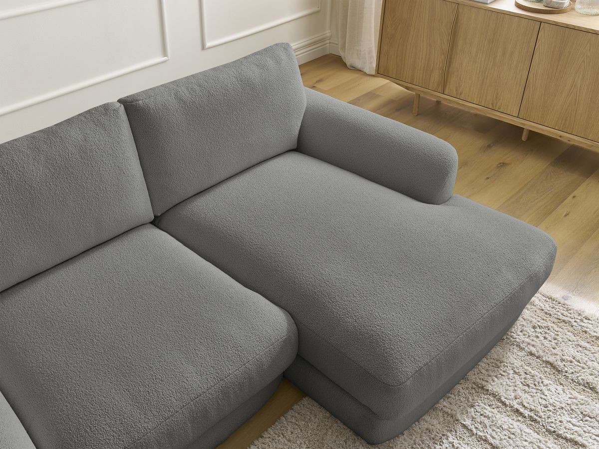Bobochic Leonore Ecksofa Bouclé-Stoff Dunkelgrau Ecke rechts