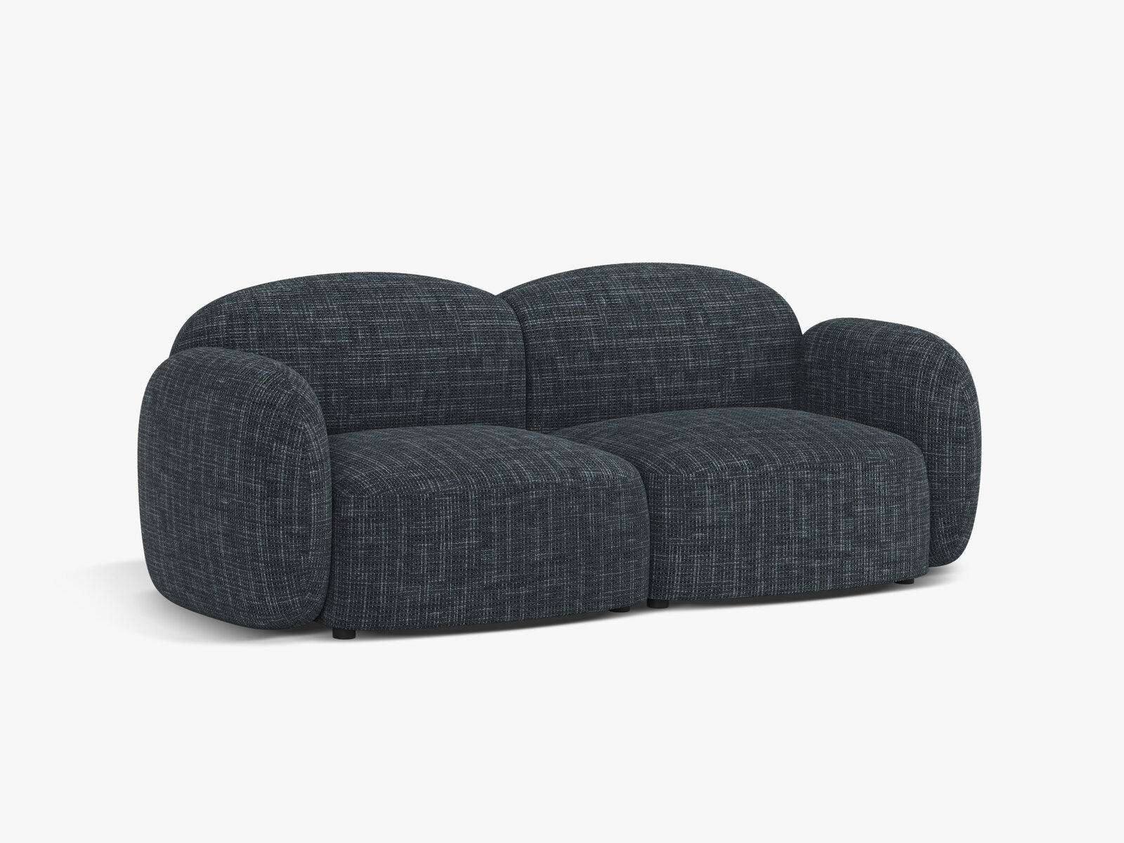 Micadoni Sofa Blair 2-Sitzer Strukturierter Stoff Baltimore Marineblau