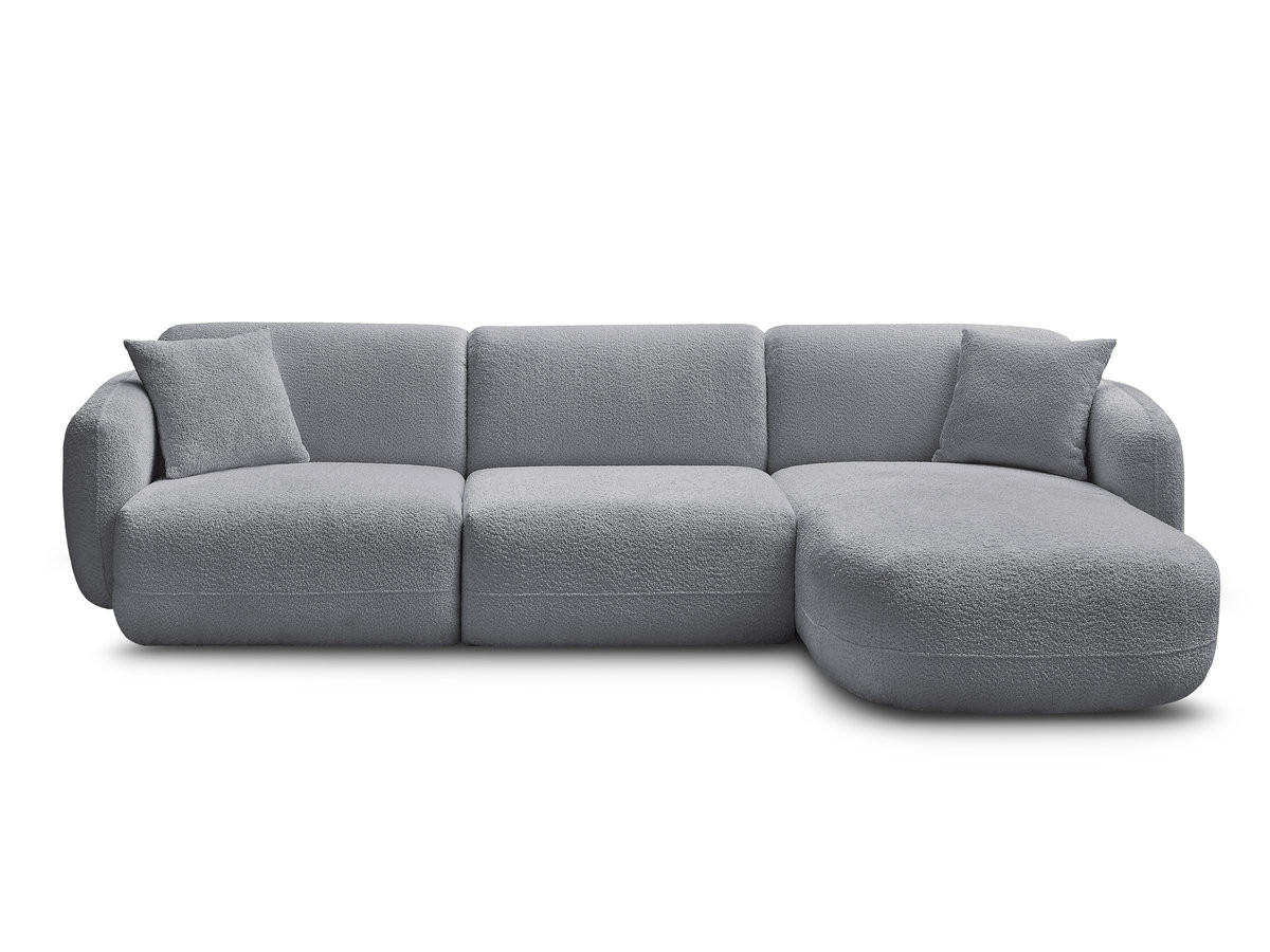 Bobochic Anda Ecksofa 292 × 163 cm Chenille Grau Ecke rechts