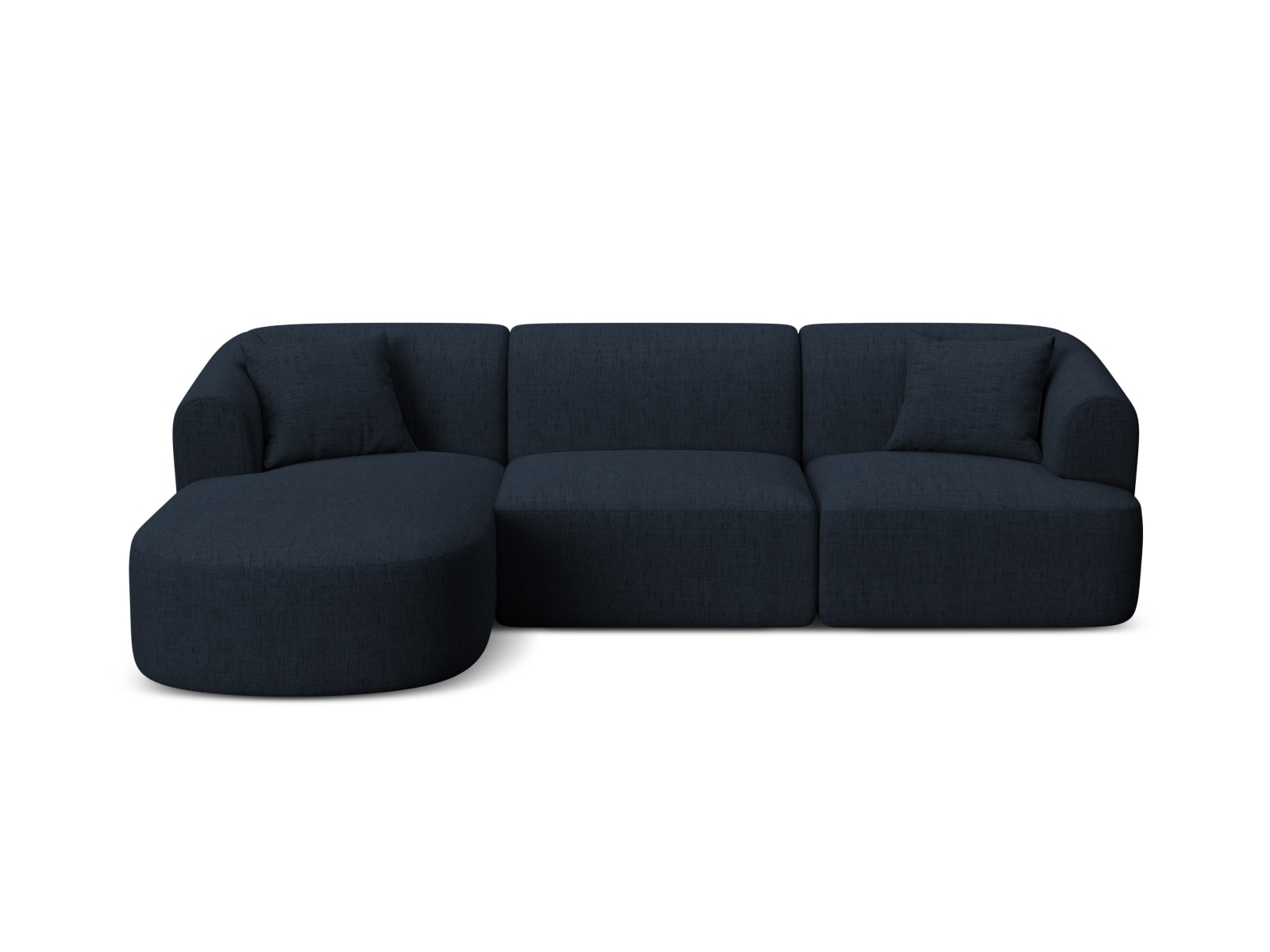 Cosmopolitan Design Ecksofa Campi 4-Sitzer Strukturierter Stoff Moly Königsblau Links