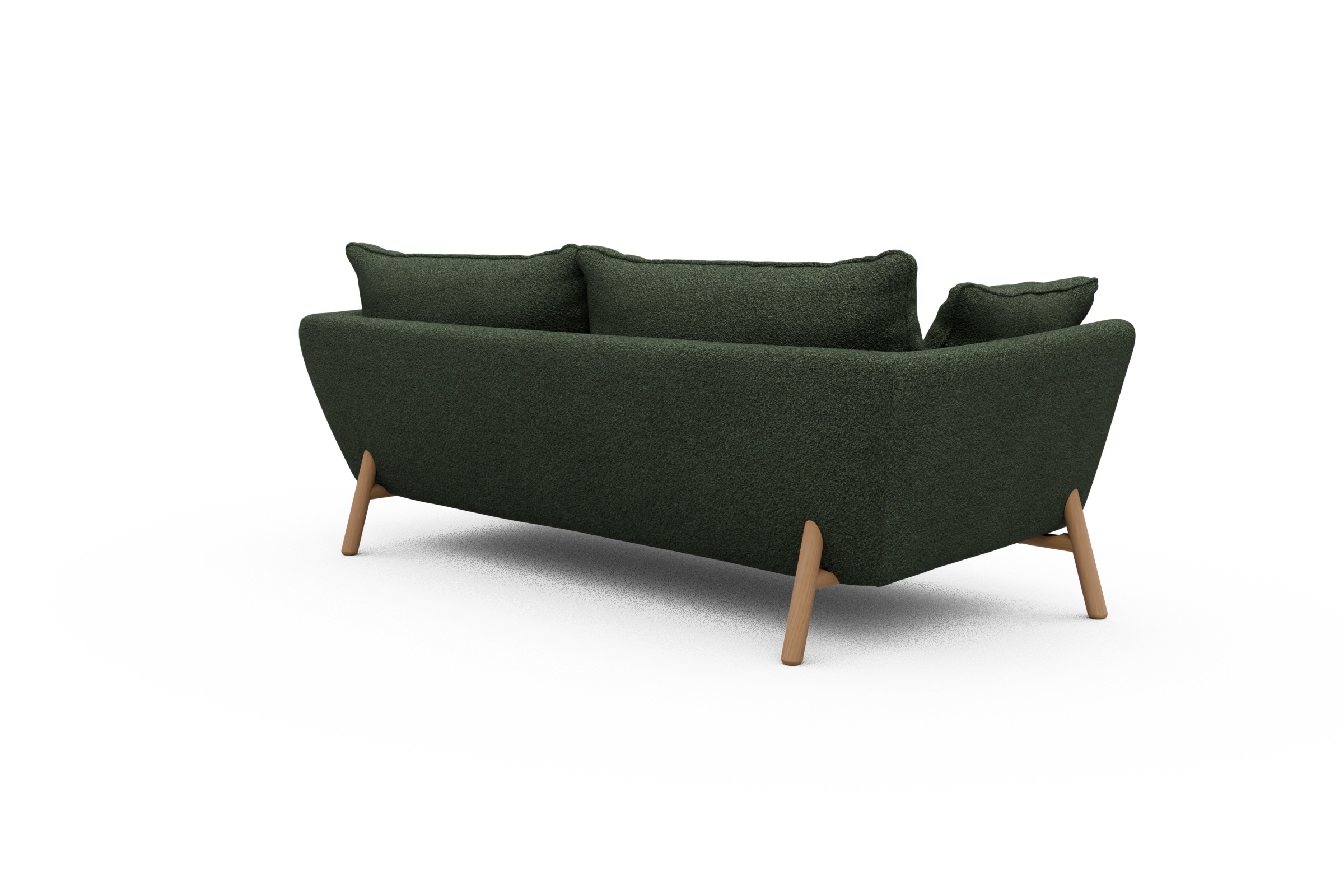 Sofa Emil PREMIUM 3-Sitzer Beinfarbe Eiche Natur Vanora-Deep-Green