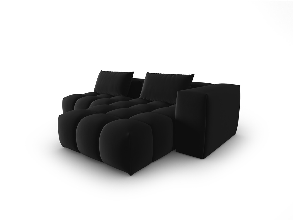 Cosmopolitan Design Ecksofa Verona 3-Sitzer offen Samt Casino Schwarz Rechts