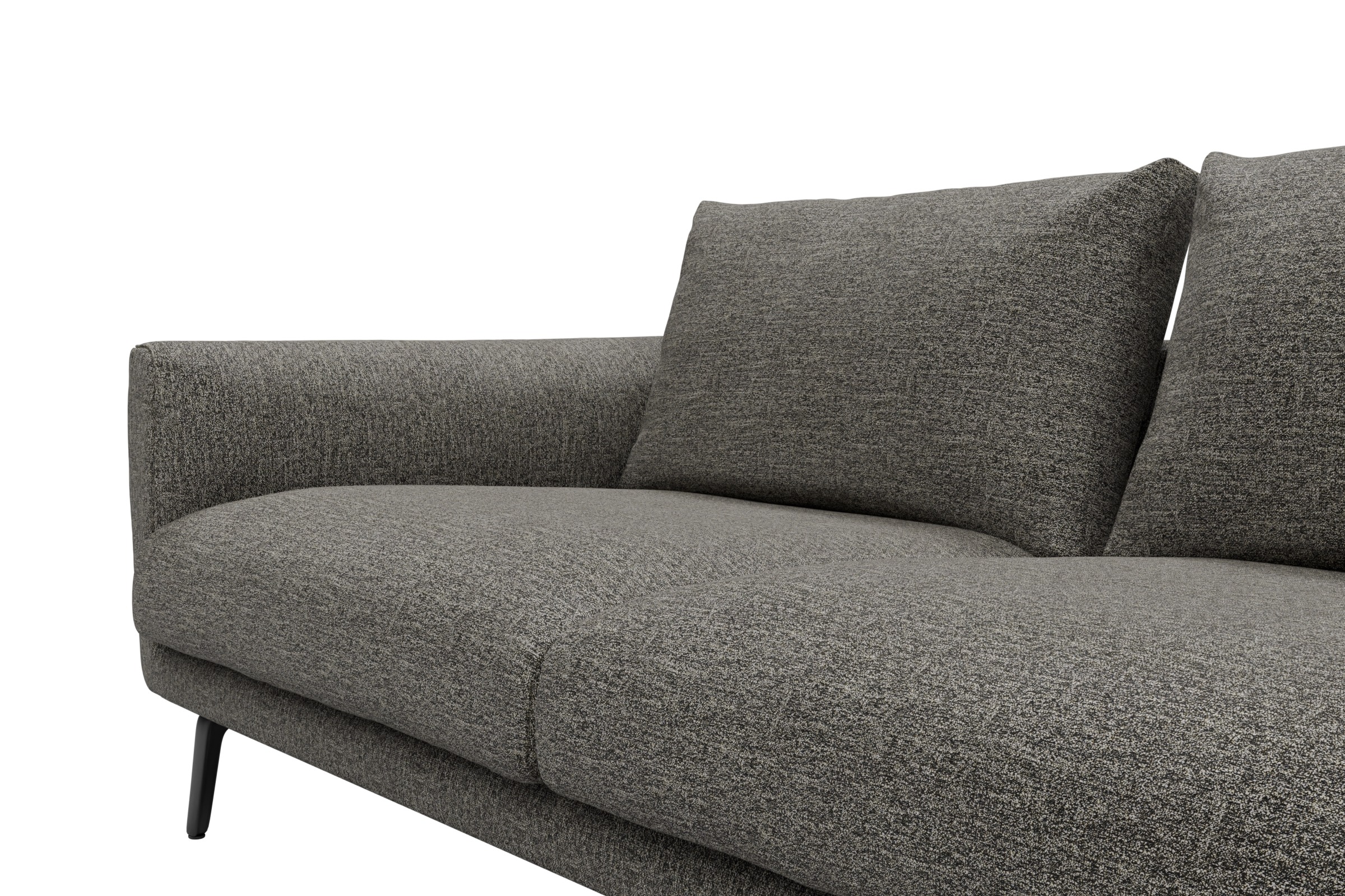Ecksofa Karl Chaiselongue rechts mit 2,5-Sitzer Carreno-Sepie-Brown