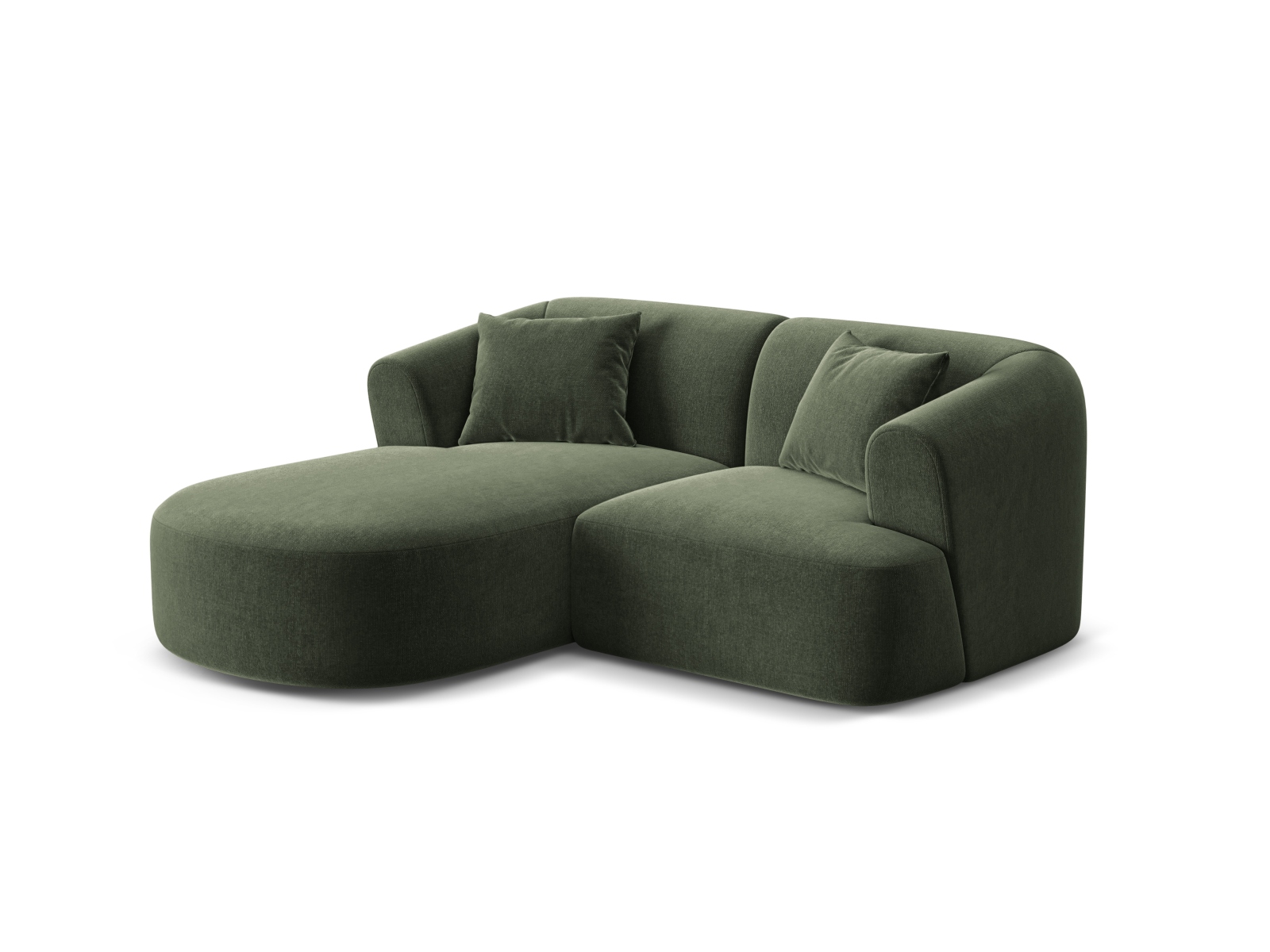 Cosmopolitan Design Ecksofa Campi 3-Sitzer Samt Vogue Grün Links