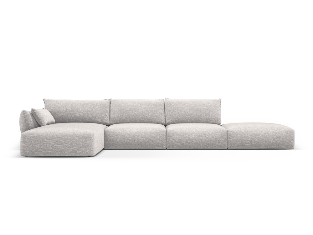 Cosmopolitan Design Ecksofa Matera 5-Sitzer offen Chenille Eden Silber Links