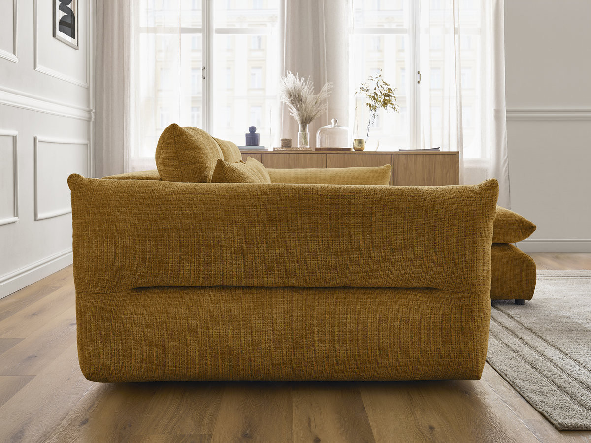 Bobochic Neil Ecksofa Strukturstoff Gelb Ecke rechts