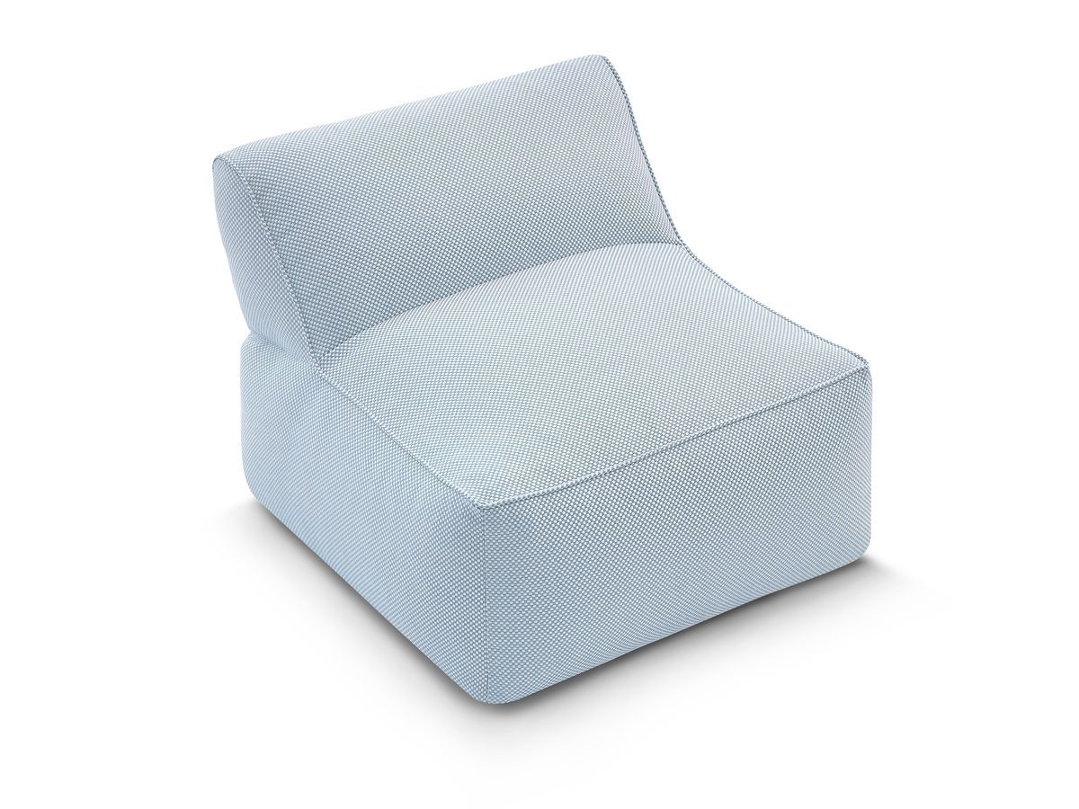 Bobochic Riviera Sofamodul 1-Sitzer Melange-Stoff Hellblau