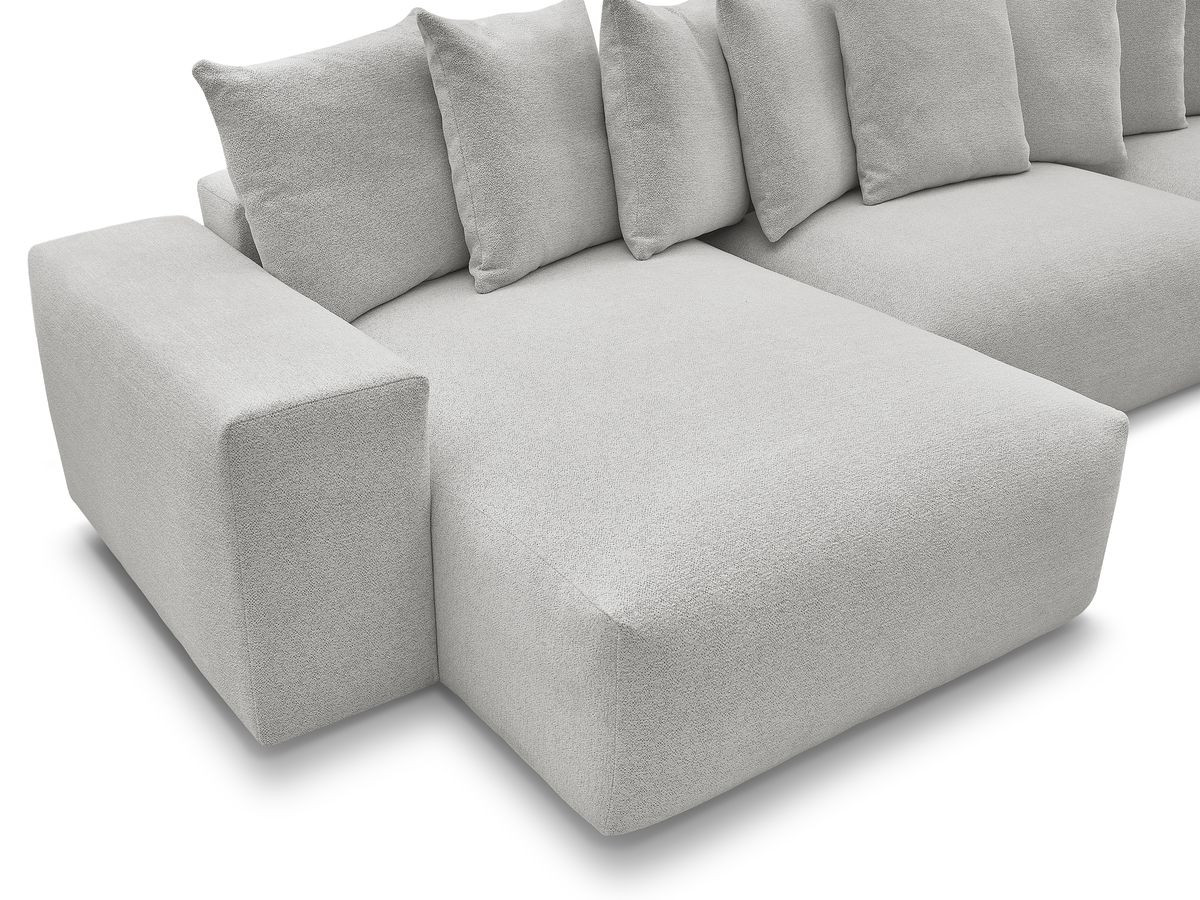 Bobochic Voltaire Wohnlandschaft 420 × 174 cm Melange-Stoff Hellgrau