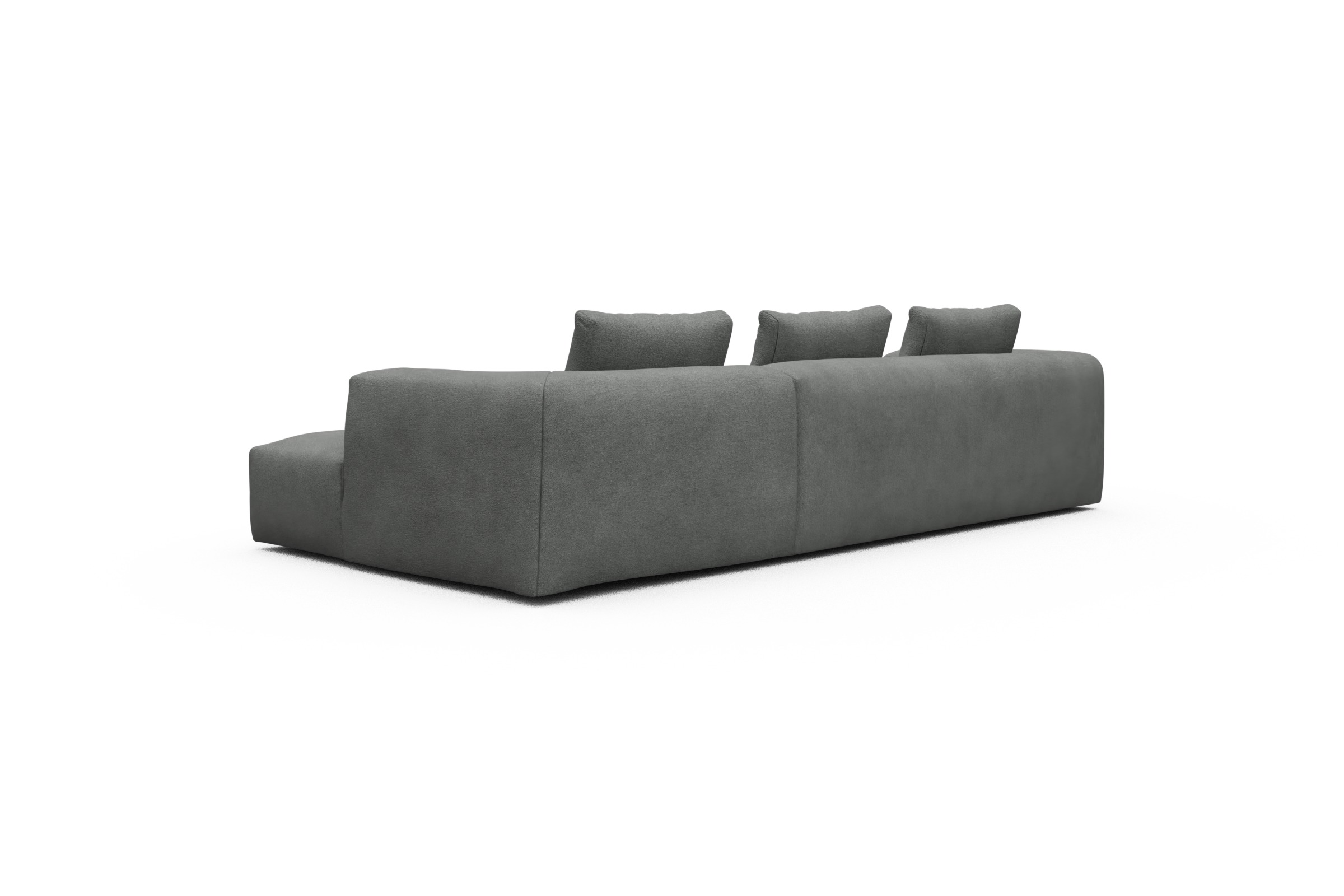 Ecksofa Fred Chaiselongue rechts mit 2,5-Sitzer Boucle-Ash-Grey