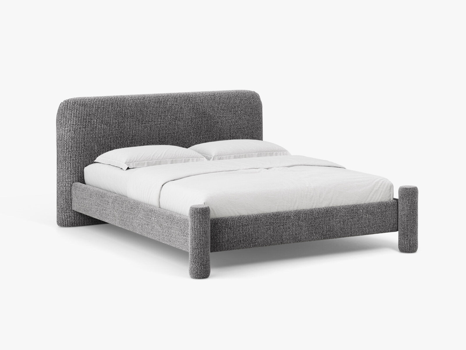 Micadoni Vera Bett mit Kopfteil Chenille Silencio Dunkelgrau 180x200