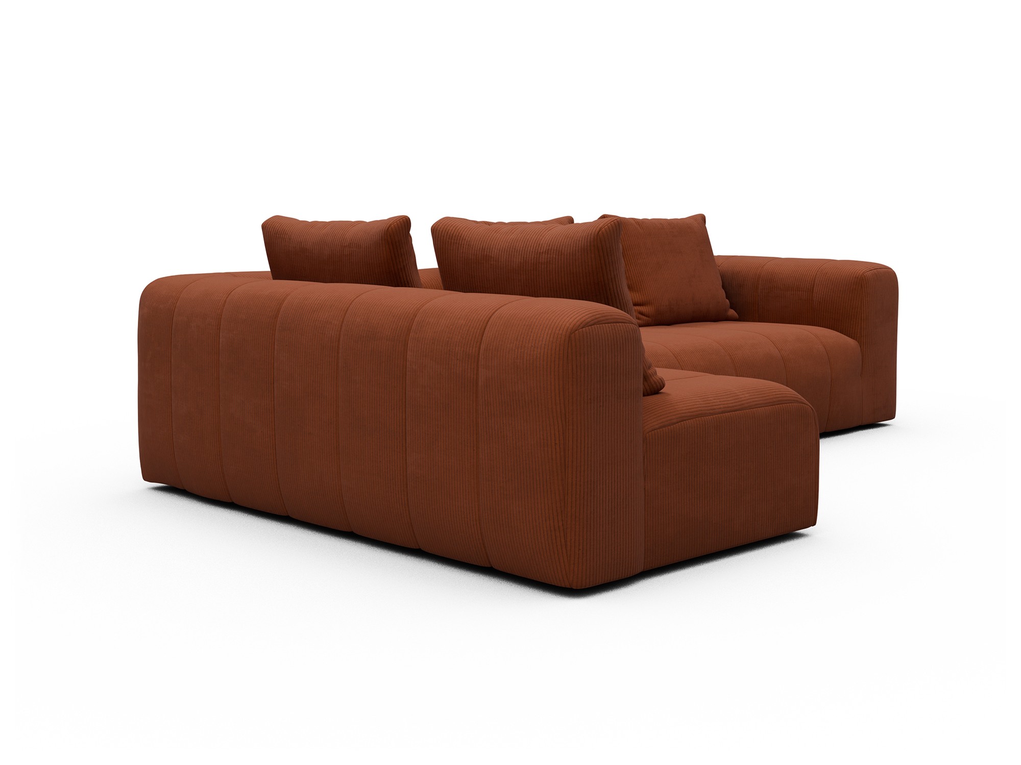 Hugo 2x 2,5-Sitzer Armlehne rechts Corduroy-Burnt-Orange moebelfaktor