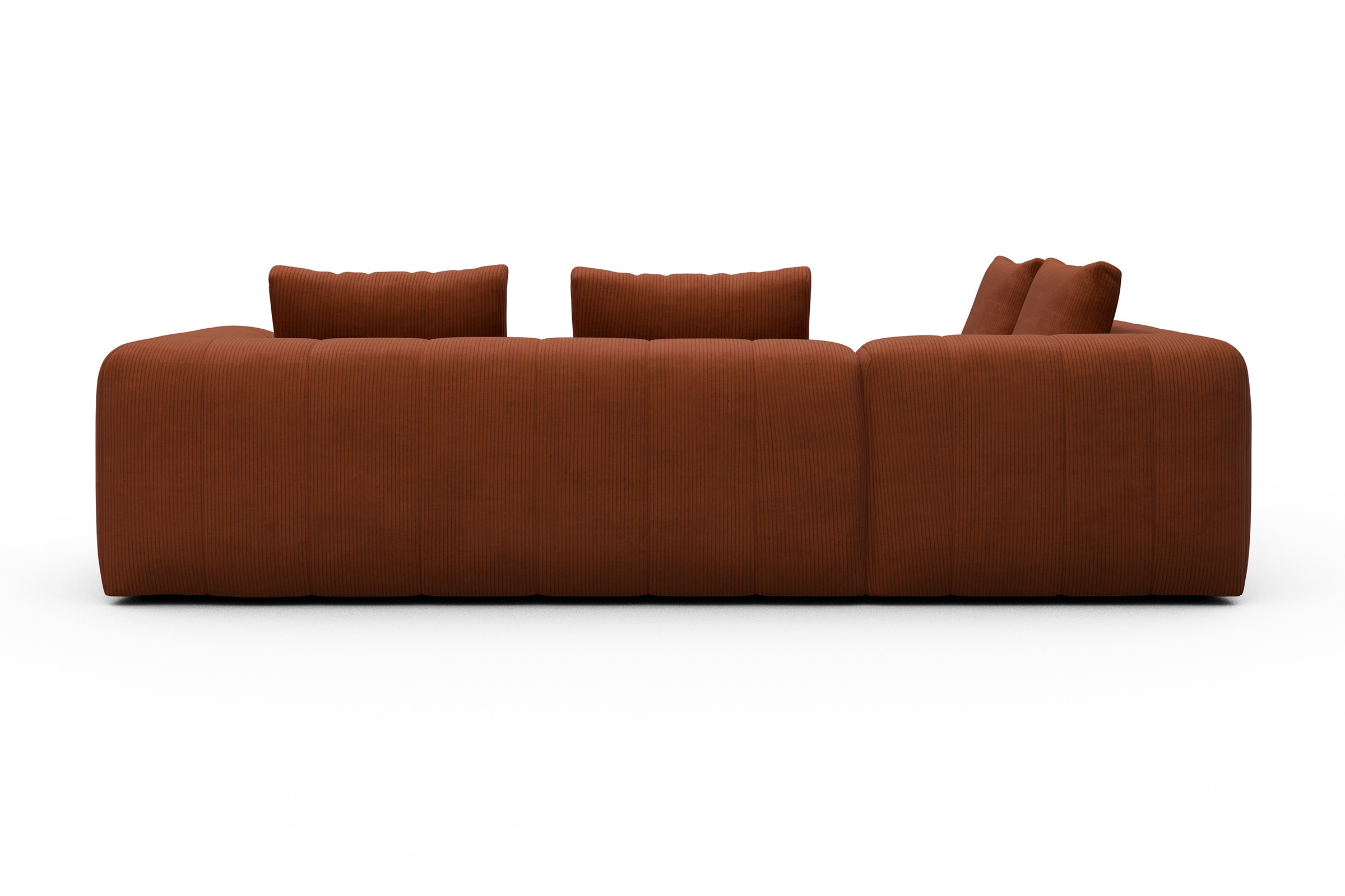 Ecksofa Hugo 2x 2,5-Sitzer Armlehne rechts Corduroy-Burnt-Orange