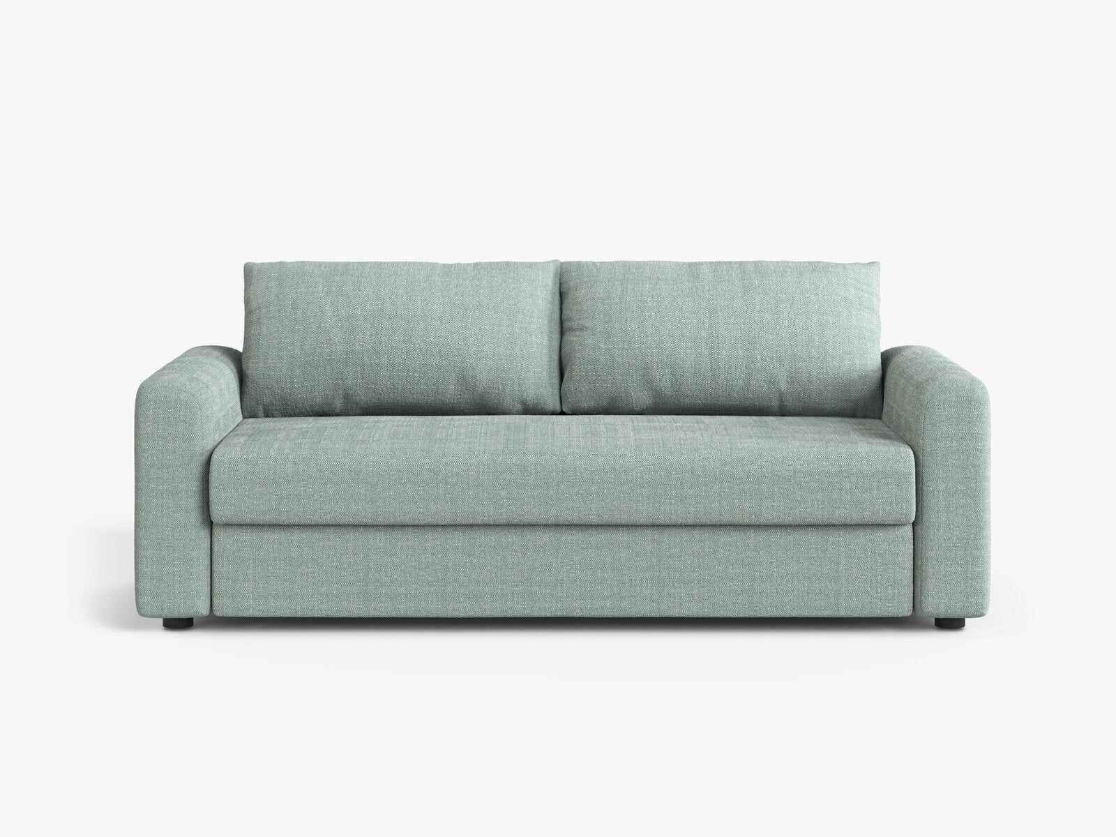 Micadoni Sofa mit Schlaffunktion David 3-Sitzer Strukturierter Stoff Babel Minze