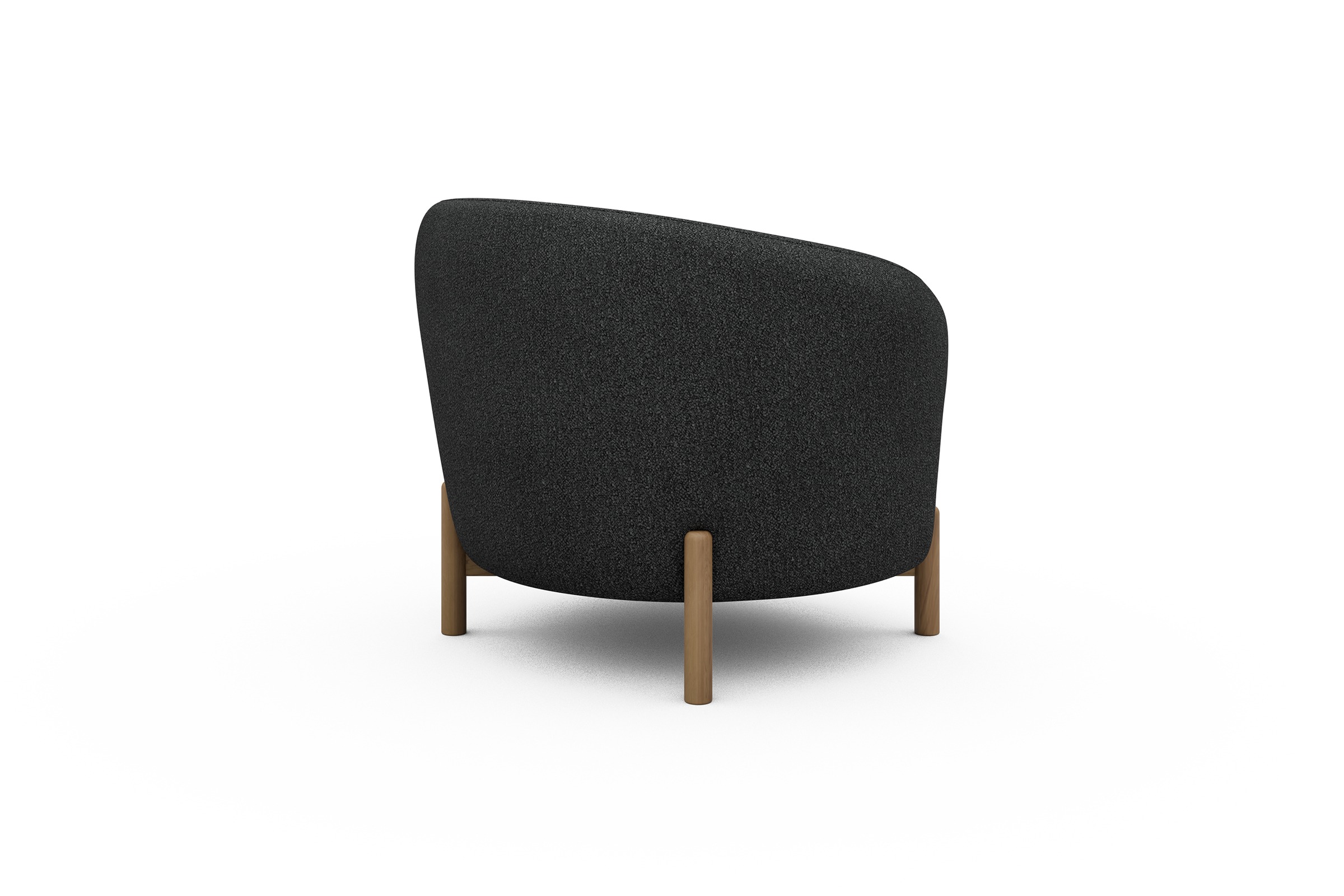 Sessel Ronda Holzbeine Eiche Natur Boucle-Charcoal
