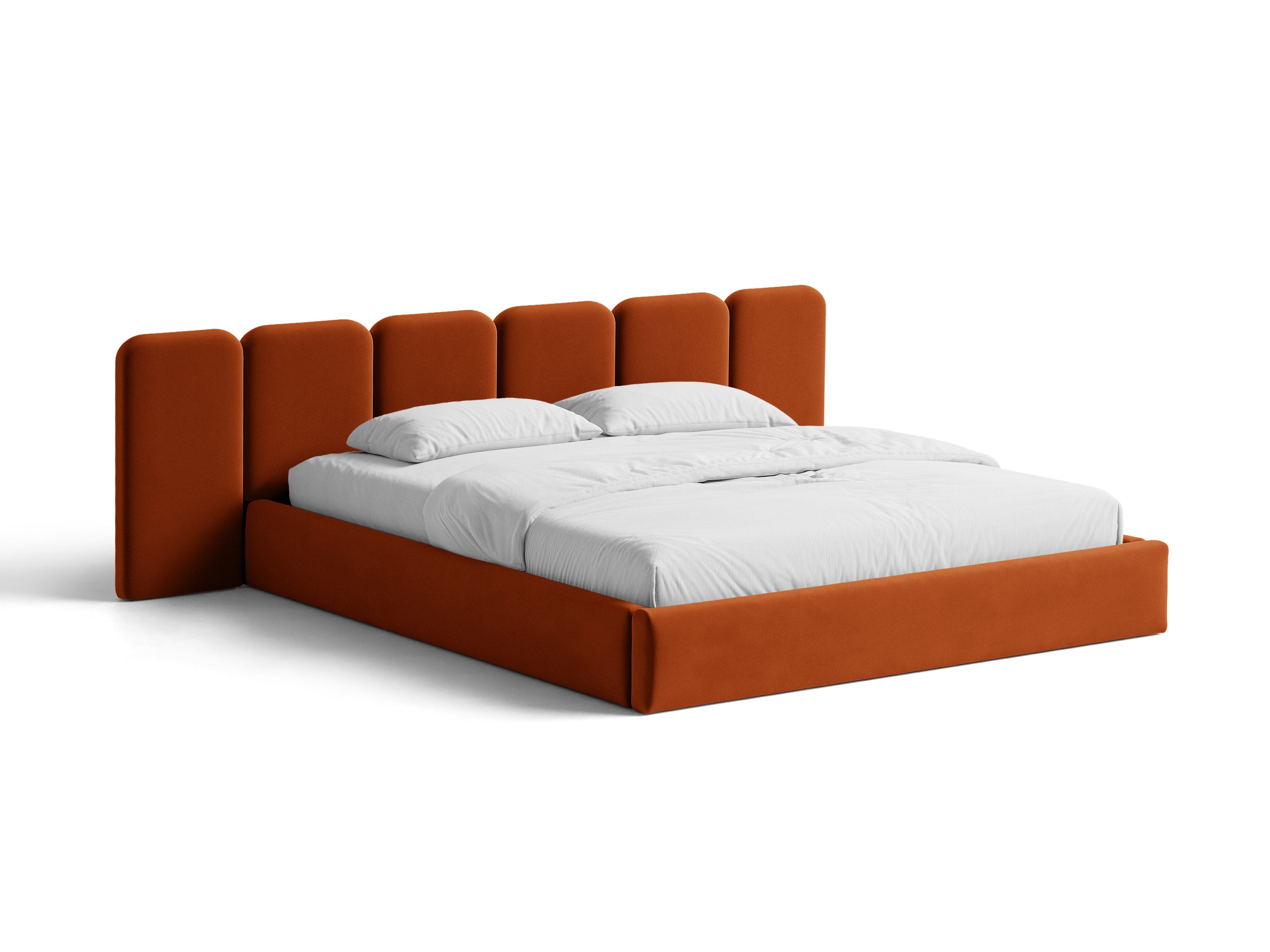 Micadoni Stauraumbett mit breitem Kopfteil Saga Samt Magic Velvet Kastanienbraun 160x200