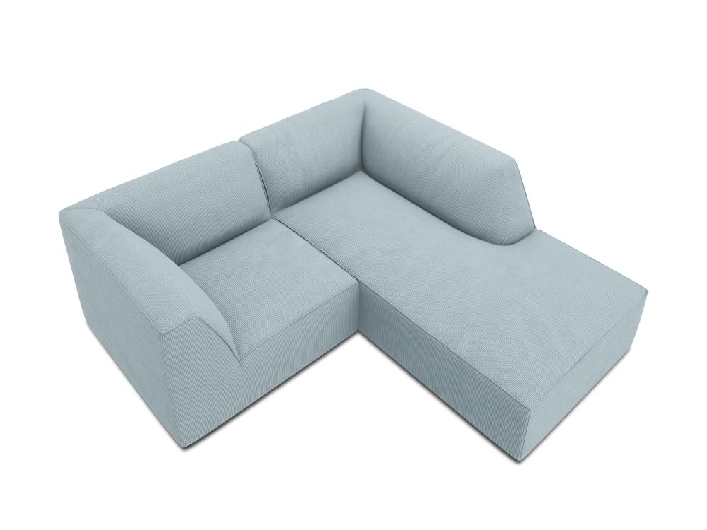 Cosmopolitan Design Ecksofa Siena 3-Sitzer Kord Scala Hellblau Rechts