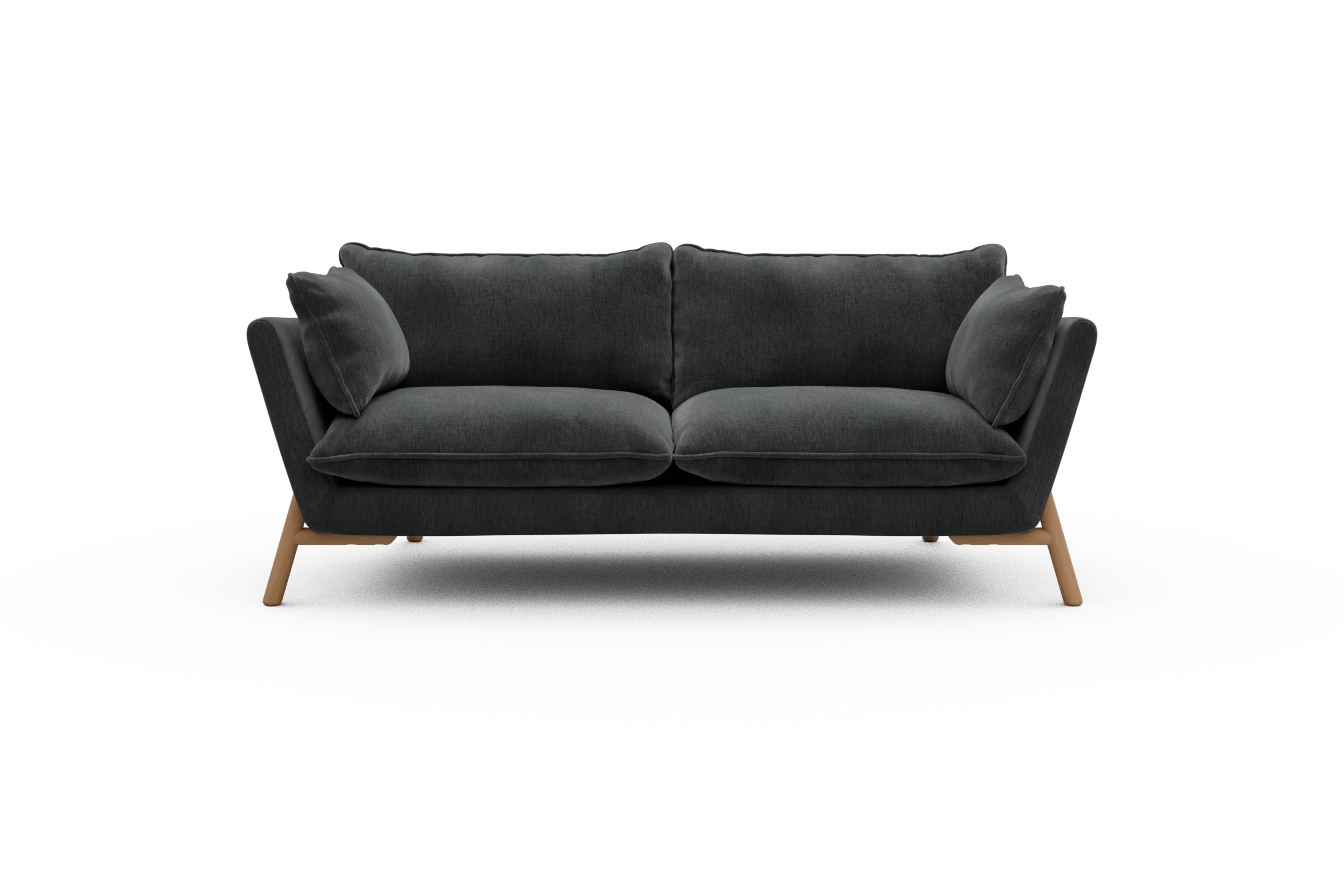 Skandi Home Sofa Emil PREMIUM 2-Sitzer Beinfarbe Eiche Natur Smooth-Deep-Warm-Grey moebelfaktor