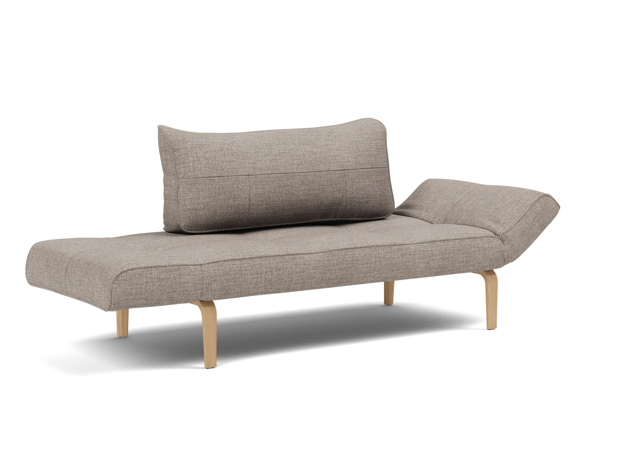 Tagesbett Zeal Chenille Yuveno 472-Warm-Grey Beine Bow Eiche
