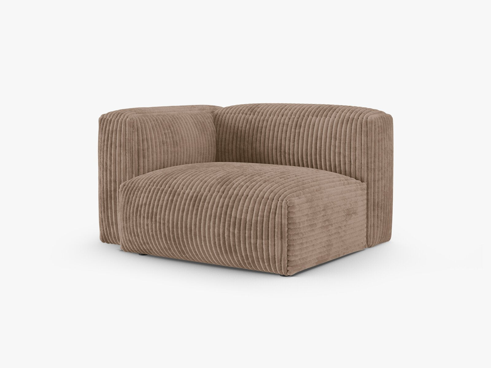 Micadoni Eckmodul mit Armlehne Martina 1-Sitzer 90cm Sitztiefe Links Kord Tilia Eichel