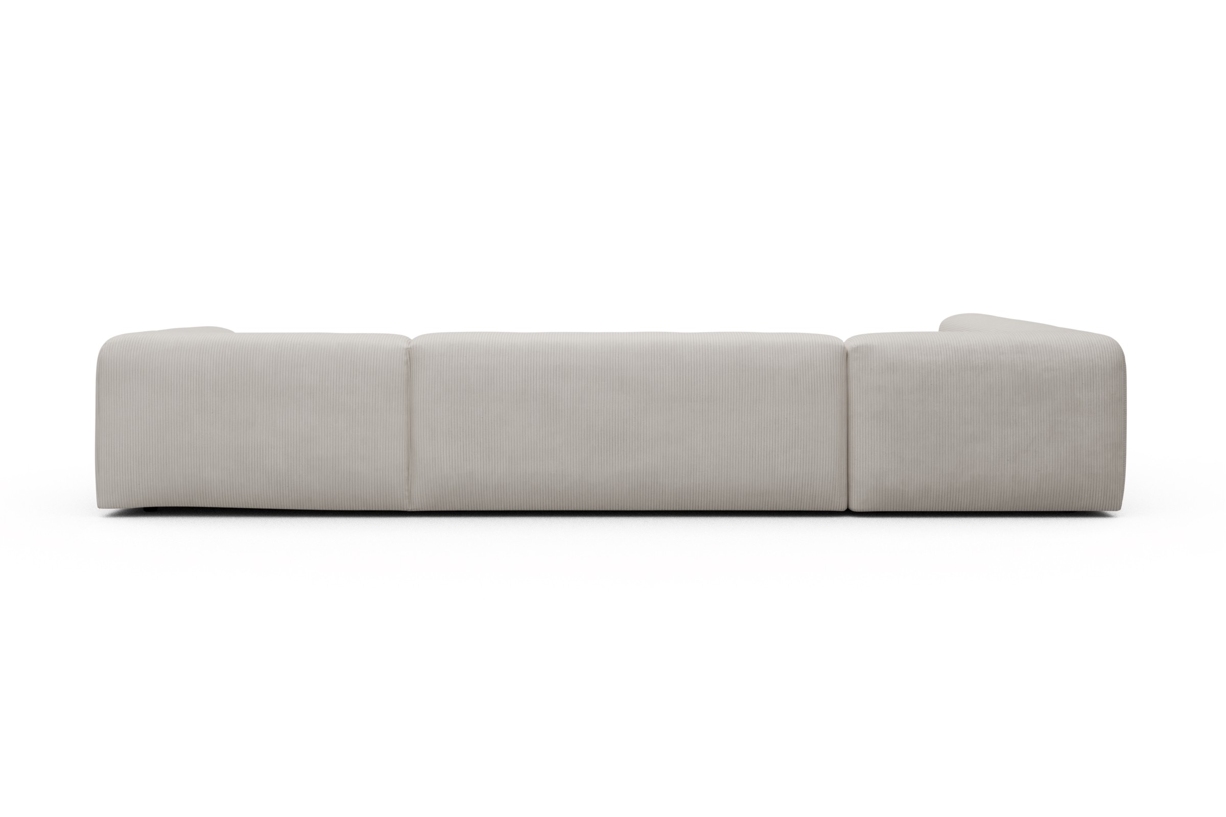 Wohnlandschaft Fred Chaiselongue rechts mit 2-Sitzer und lange Armlehne links Kord Corduroy 594-Ivory