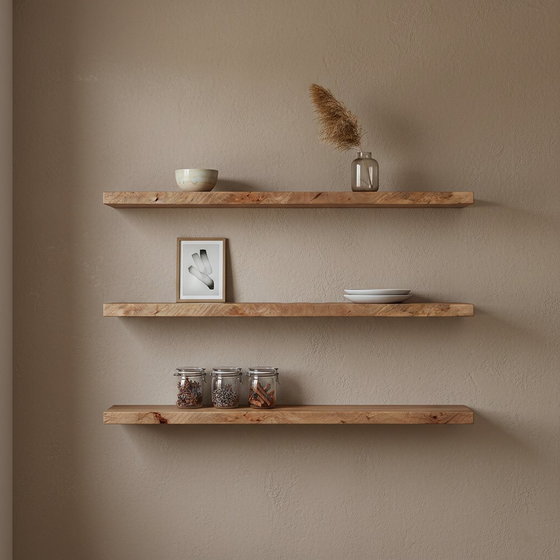 Raw Materials Wandregal Mangoholz schwebend