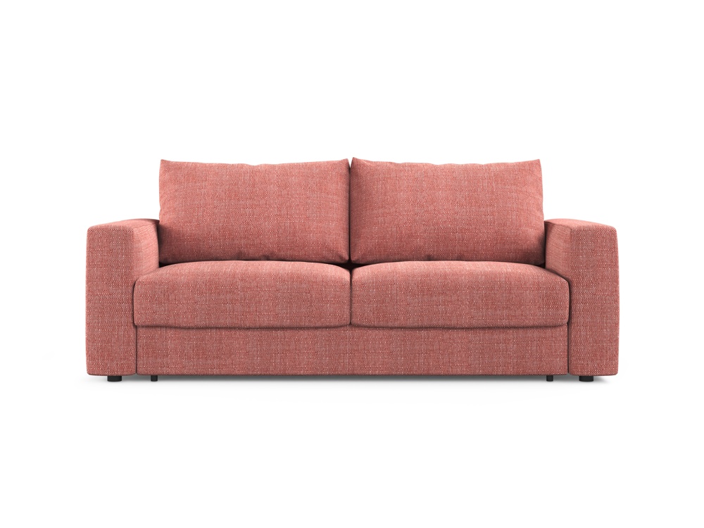 Cosmopolitan Design Schlafsofa Grena 3-Sitzer mit Bettkasten Strukturierter Stoff Babel Rot