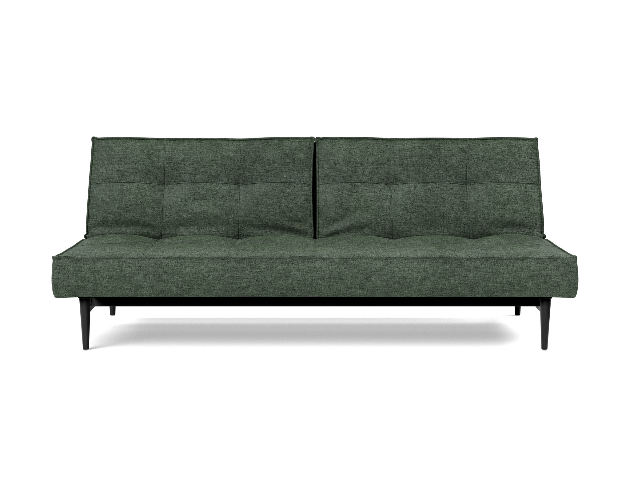 Schlafsofa Splitback Flachgewebe Avella 281-Pine-Green Beine Styletto Eiche schwarz