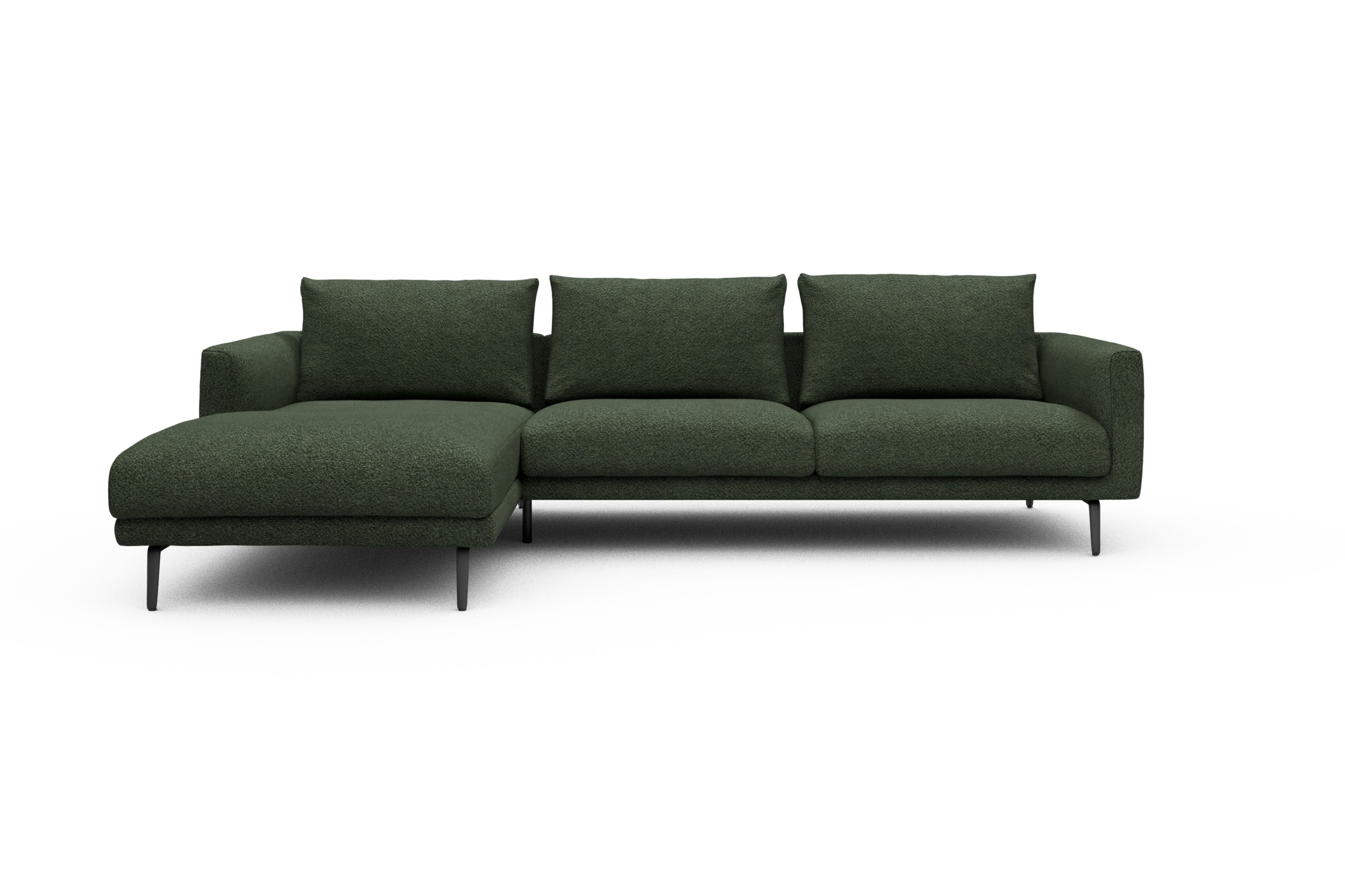 Skandi Home Ecksofa Karl Chaiselongue links mit 2,5-Sitzer Vanora-Deep-Green moebelfaktor